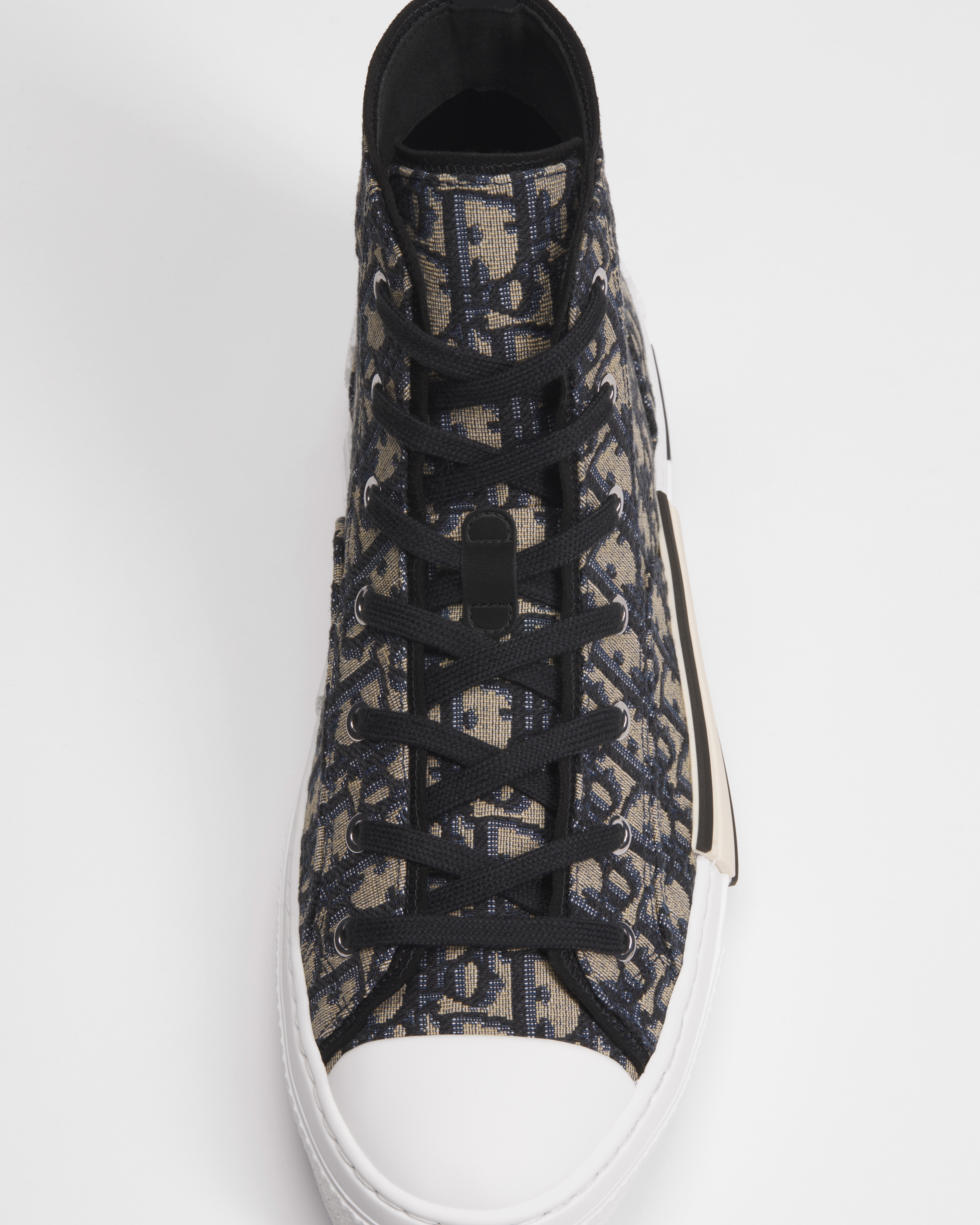 B23 League High-Top Sneaker Beige and Black Dior Oblique Jacquard E12
