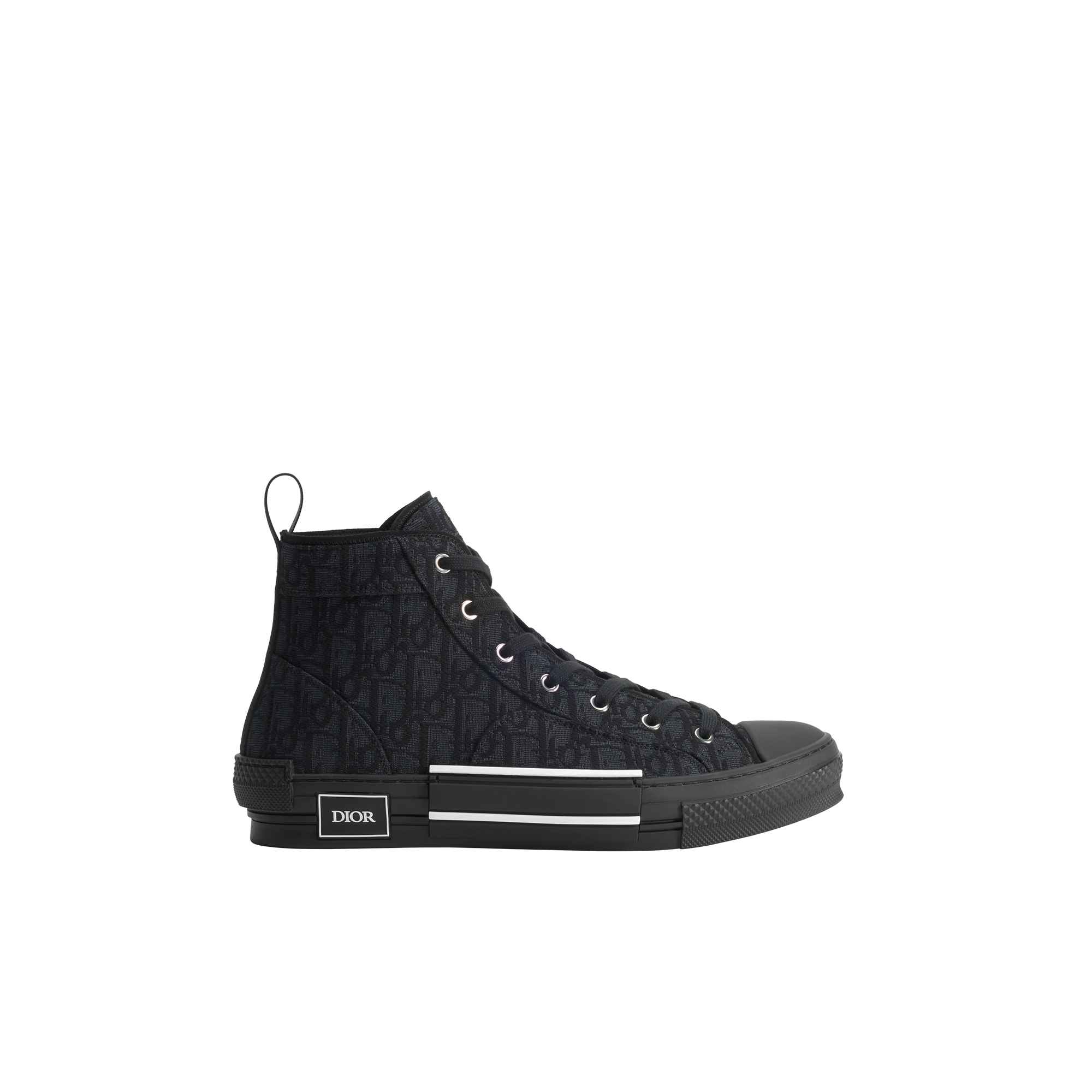 B23 League High-Top Sneaker Black Dior Oblique Jacquard E02