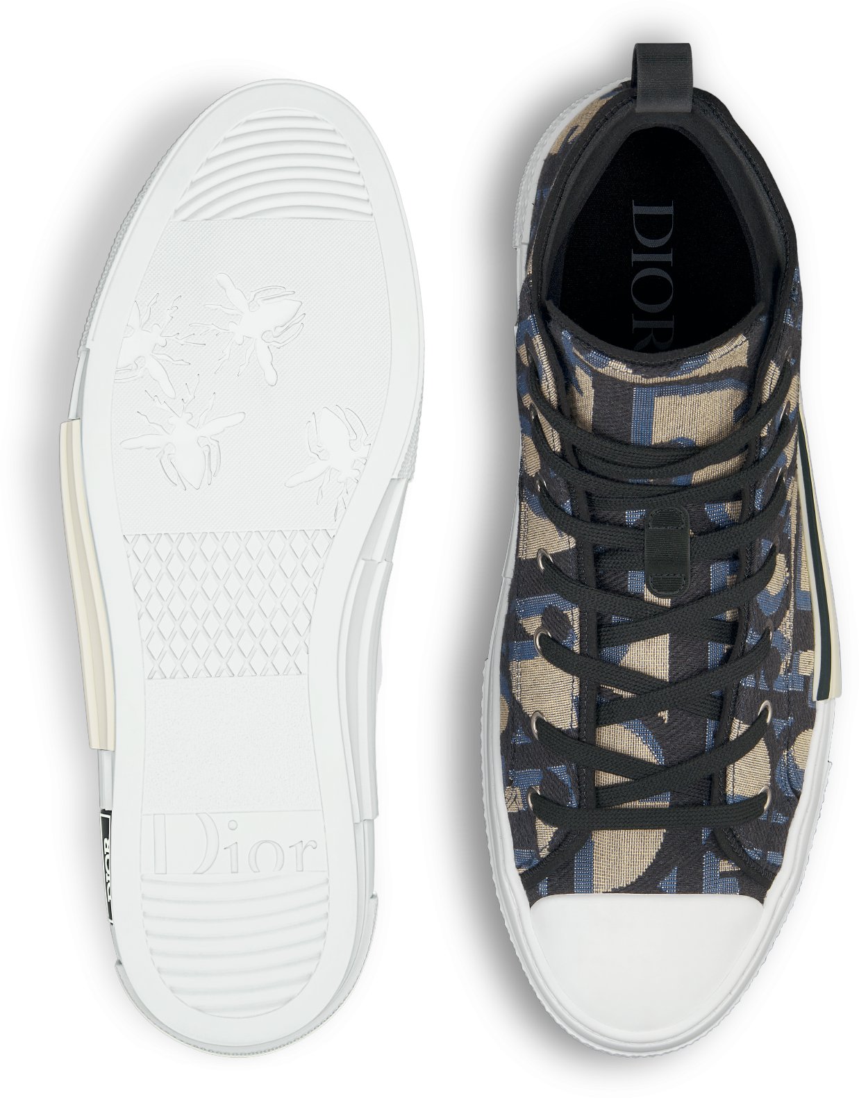 B23 High Top Sneaker Beige and Black Maxi Dior Oblique Jacquard DIOR