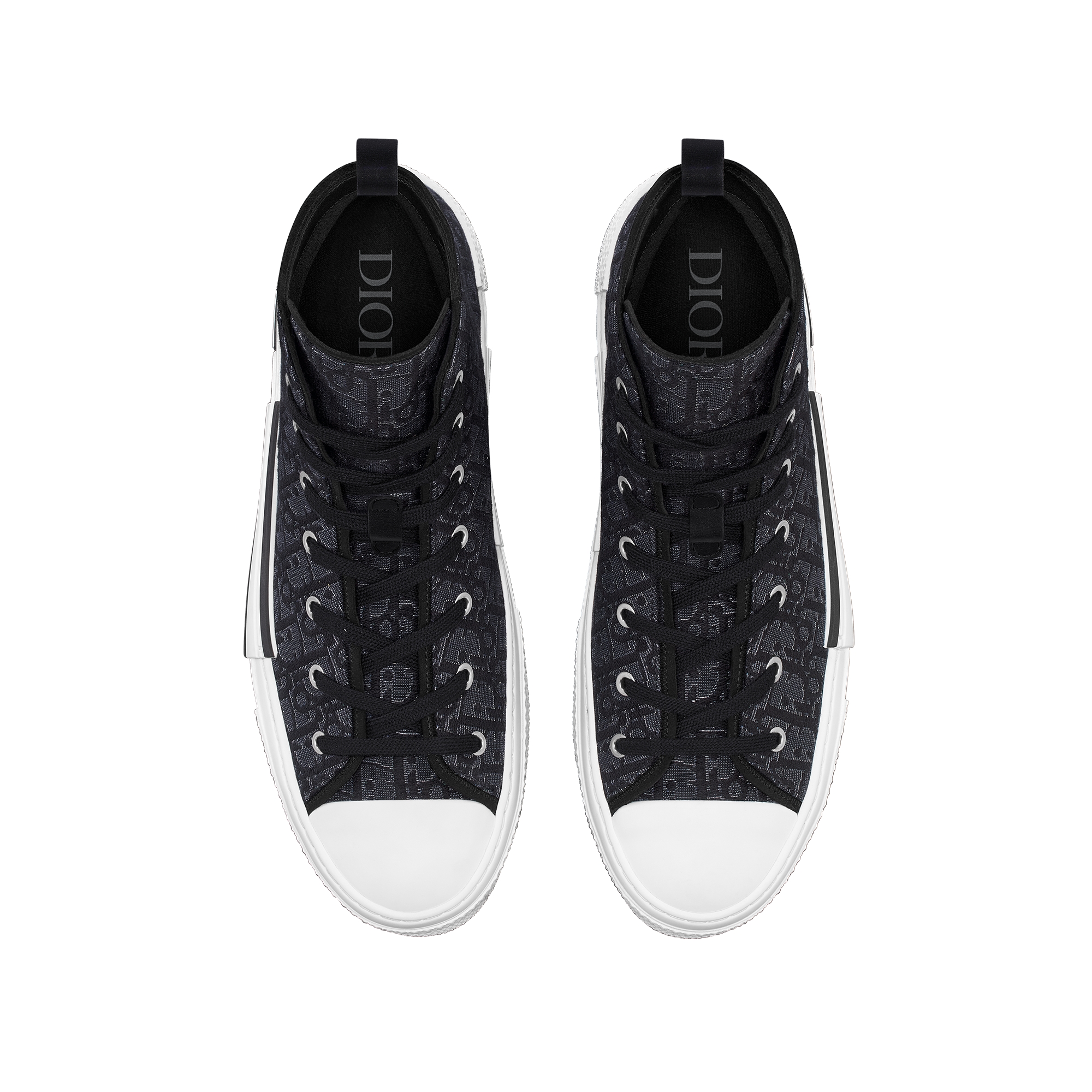 B23 League High-Top Sneaker Silver-Tone Metallic Black Dior Oblique Jacquard E06