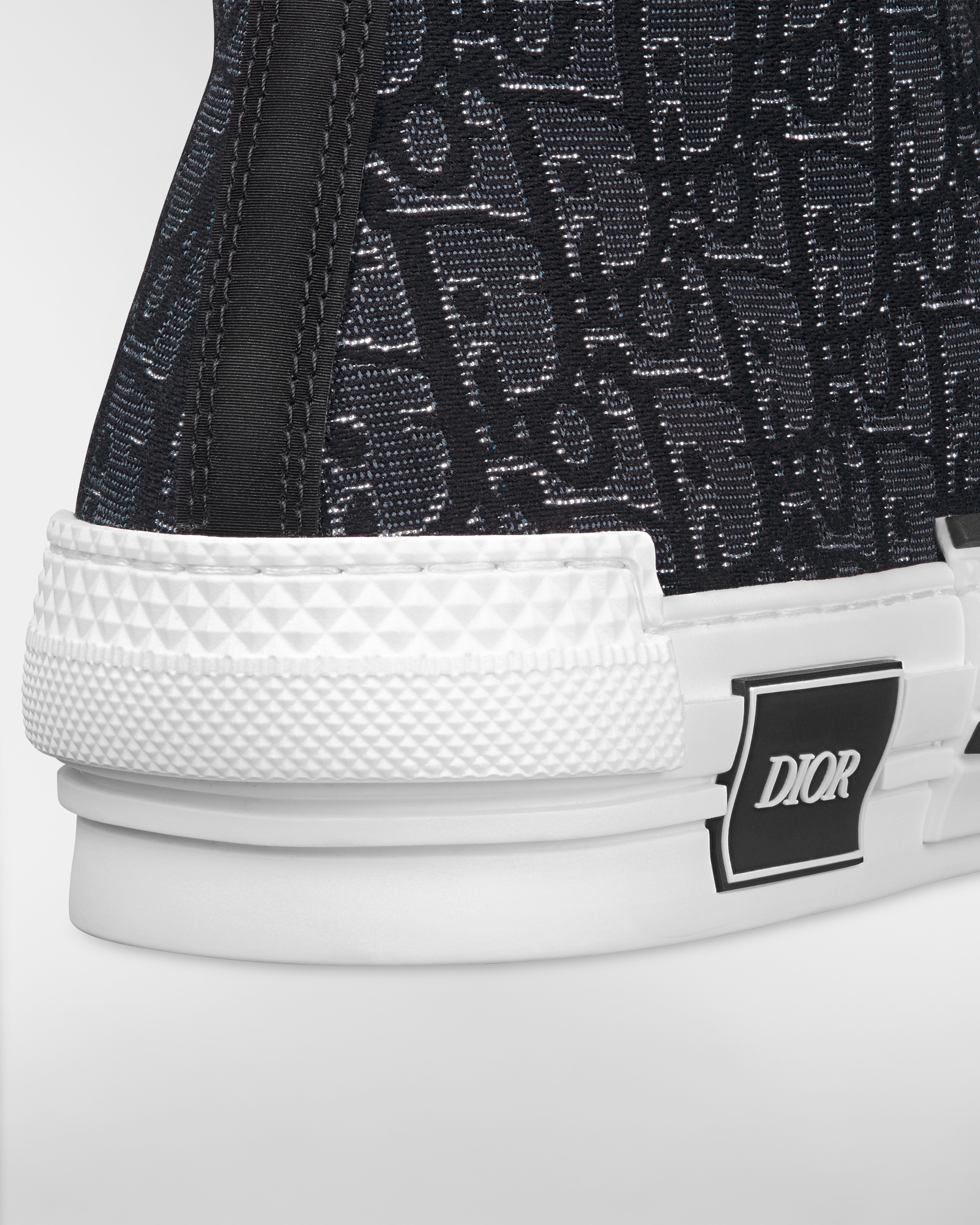 B23 League High-Top Sneaker Silver-Tone Metallic Black Dior Oblique Jacquard E09
