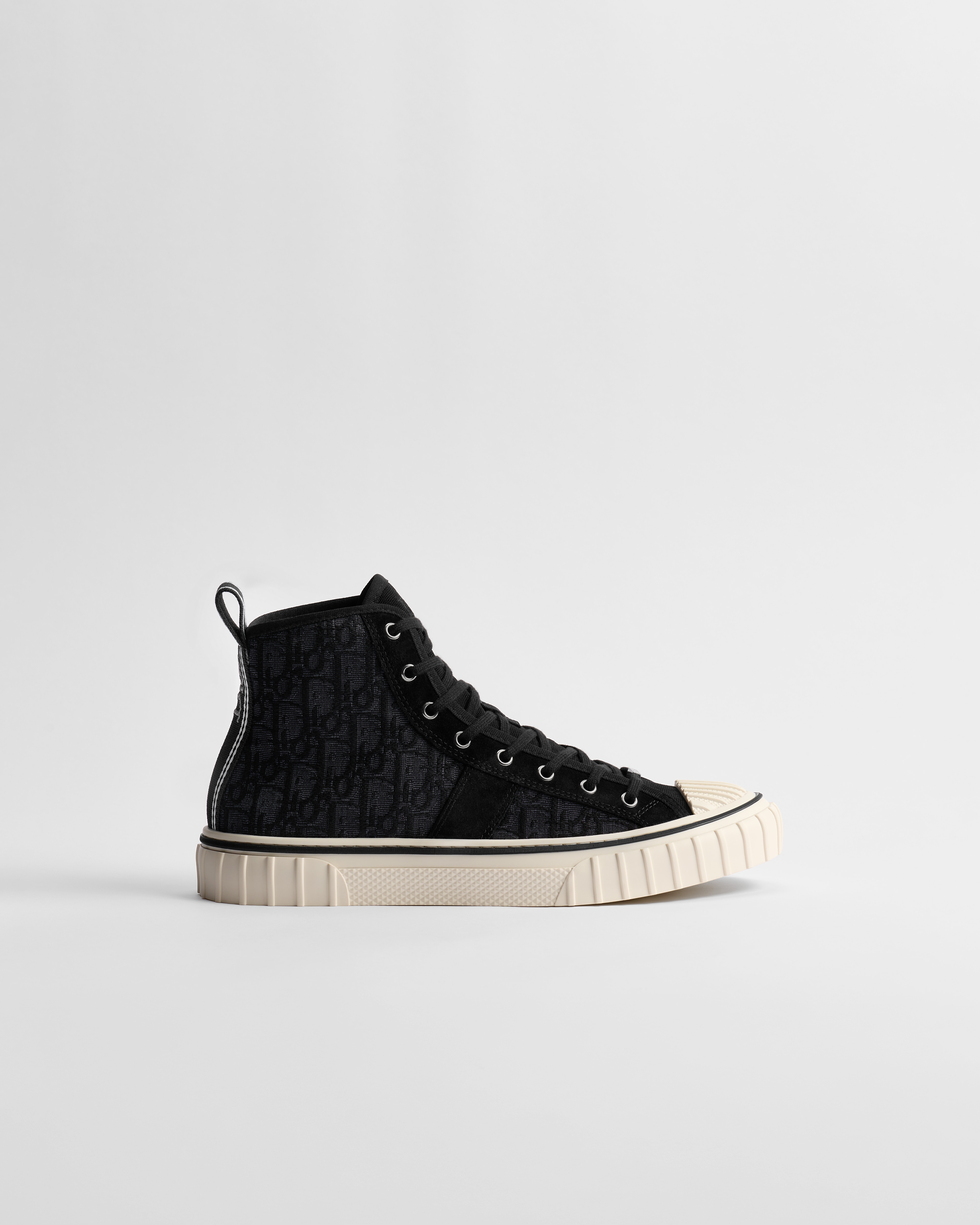 Dior Hooper High-Top Sneaker Black Dior Oblique Jacquard and Black Suede Calfskin E02