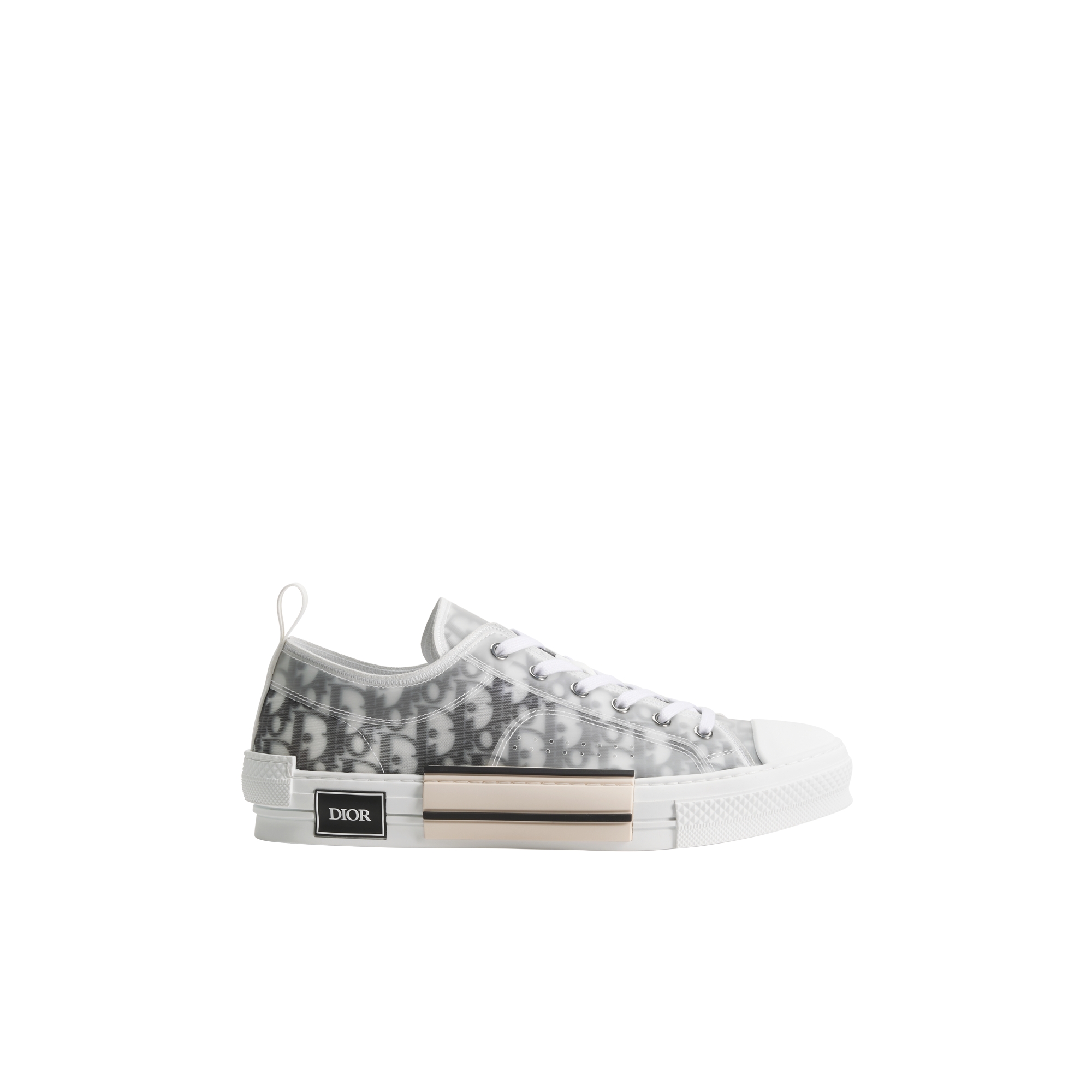 B23 League Low-Top Sneaker White and Black Dior Oblique Canvas E02