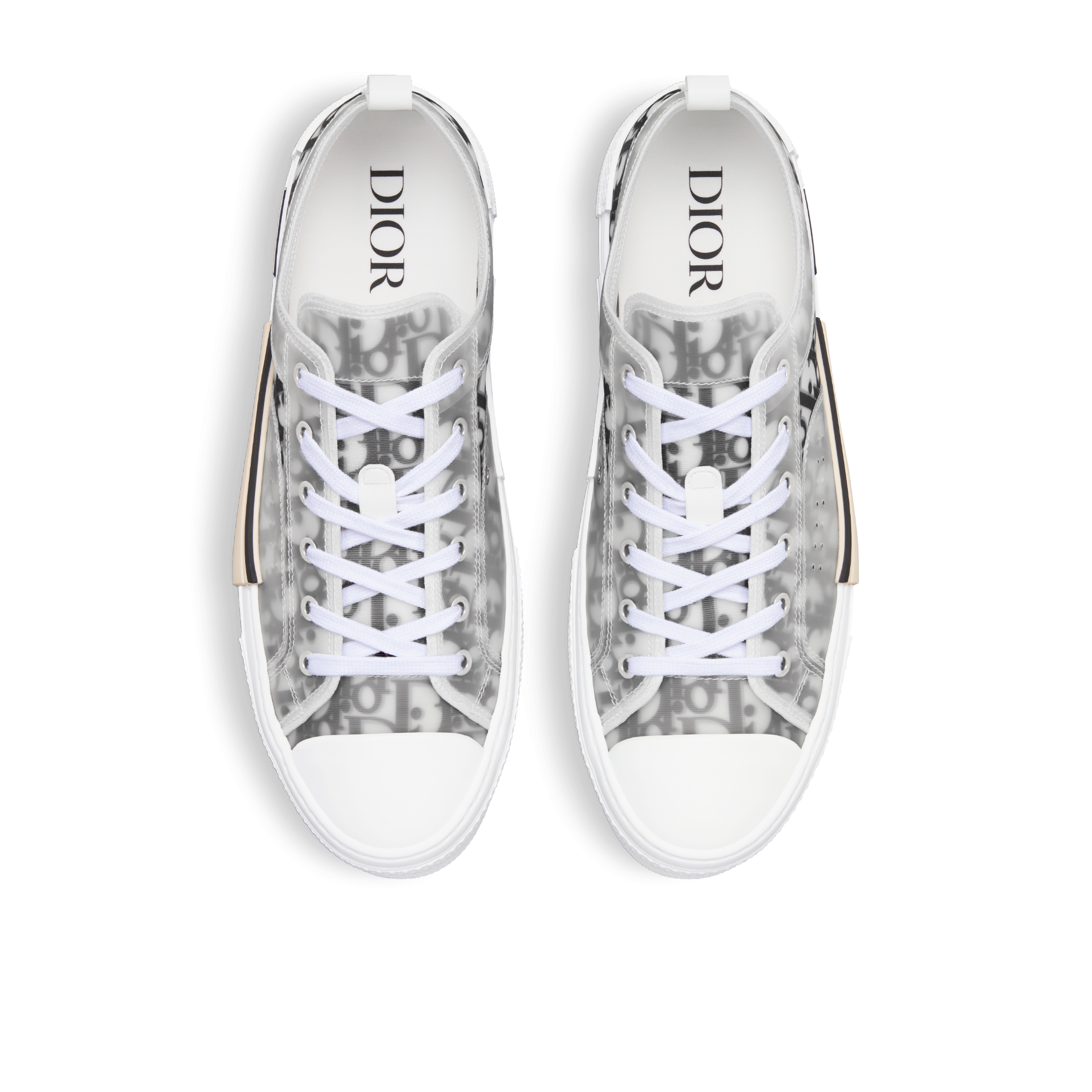 B23 League Low-Top Sneaker White and Black Dior Oblique Canvas E06