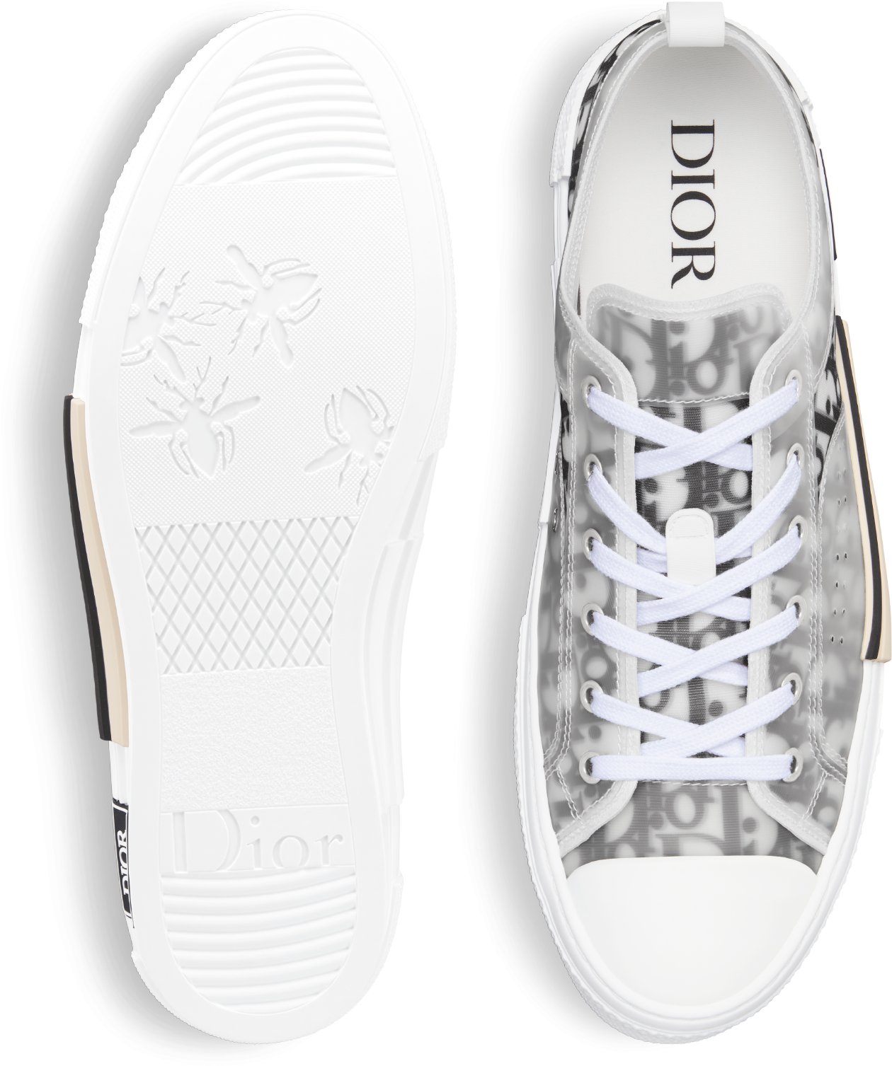 B23 Low Top Sneaker White and Black Dior Oblique Canvas DIOR
