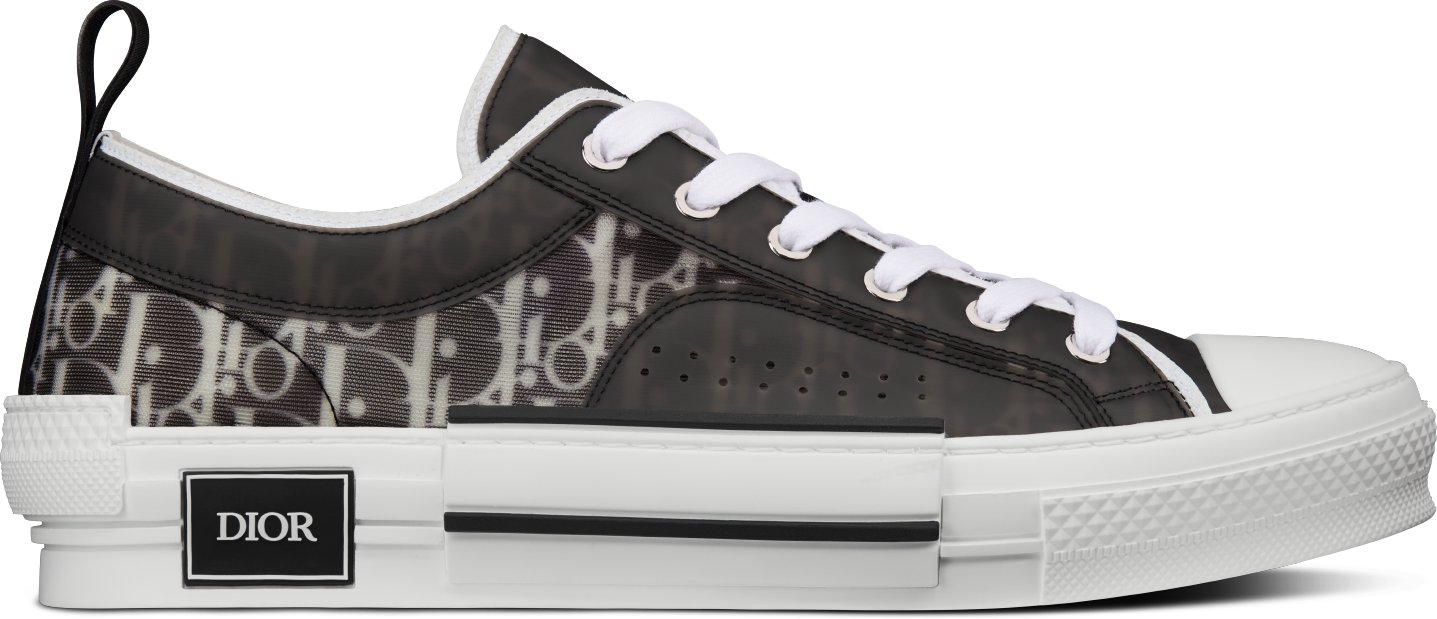 B23 Low Top Sneaker Black and White Dior Oblique Canvas DIOR