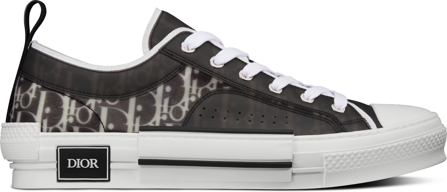 B23 Low Top Sneaker White and Black Dior Oblique Canvas DIOR