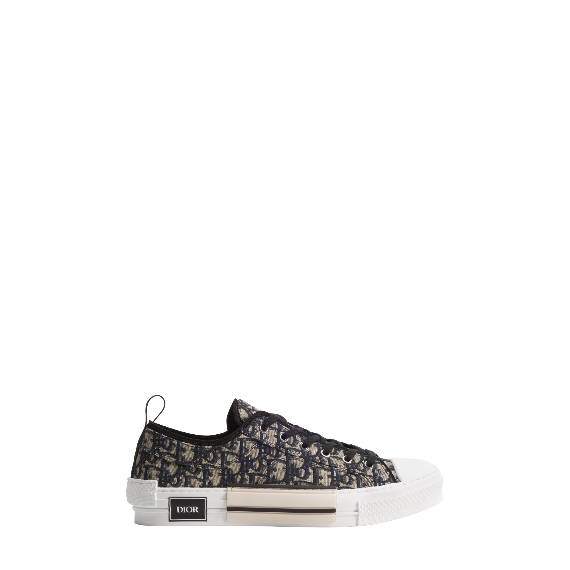 B23 League Low-Top Sneaker Beige and Black Dior Oblique Jacquard E02