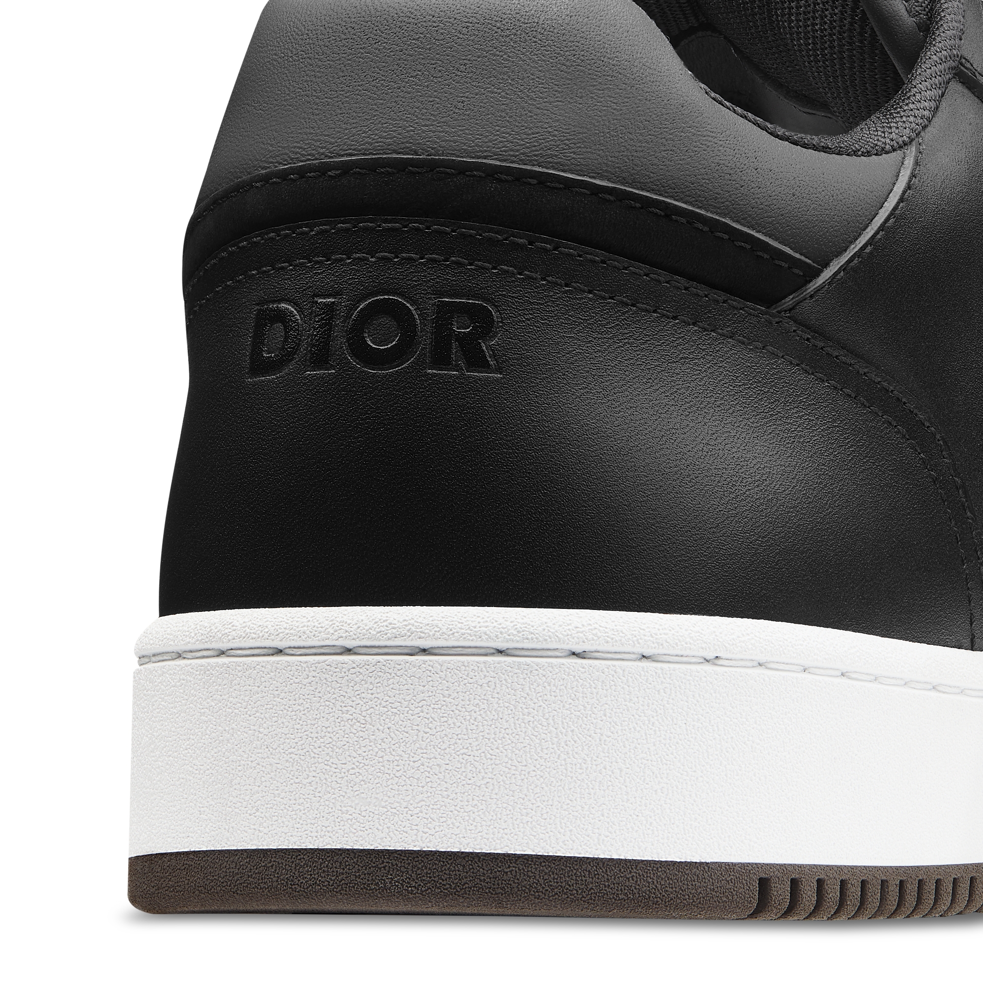 B27 Uptown Low Top Sneaker Glattes Kalbsleder in Schwarz und Veloursleder mit Dior Oblique Prägung in Schwarz E09