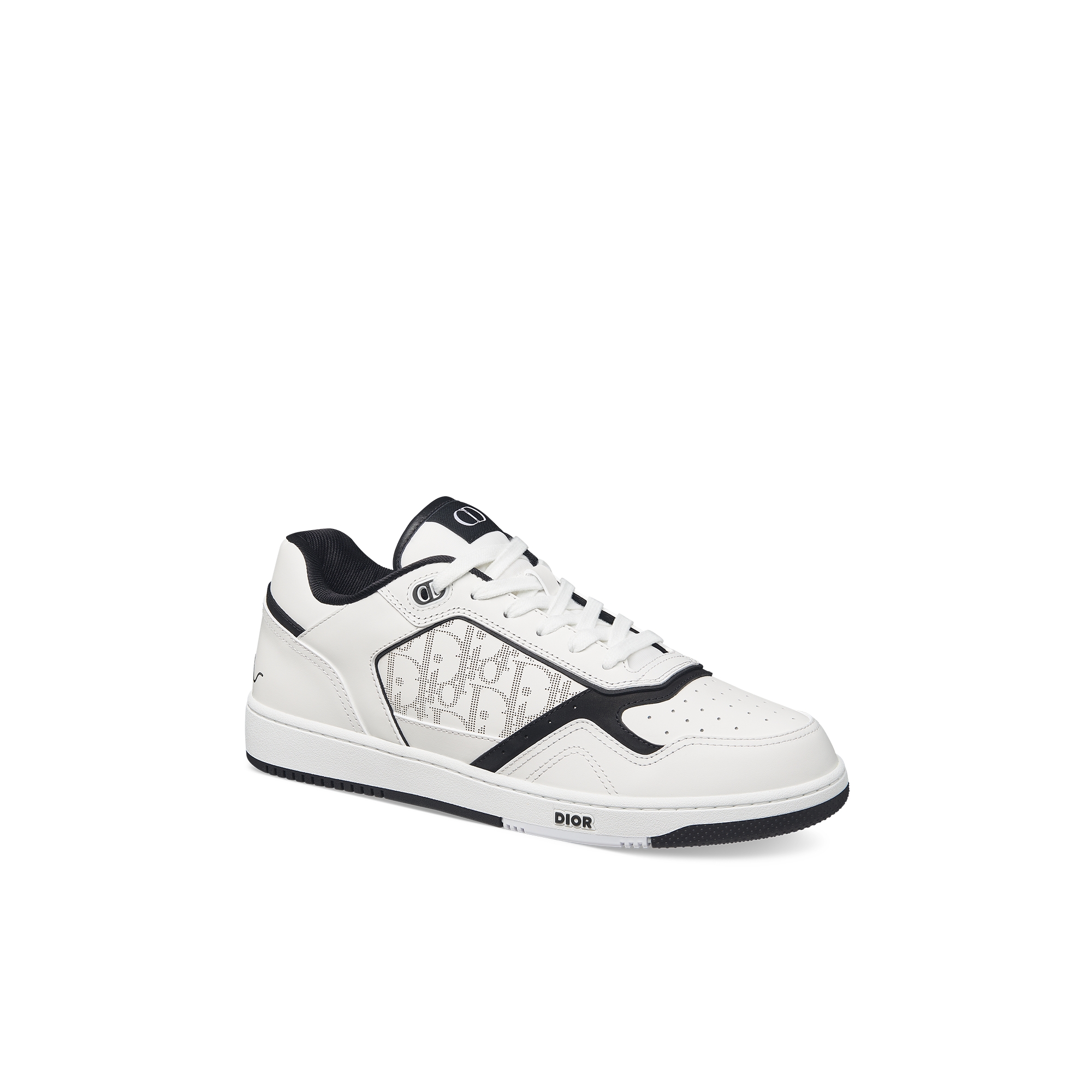 B27 Uptown Low-Top Sneaker White and Black Smooth Calfskin with White Dior Oblique Galaxy Leather E03