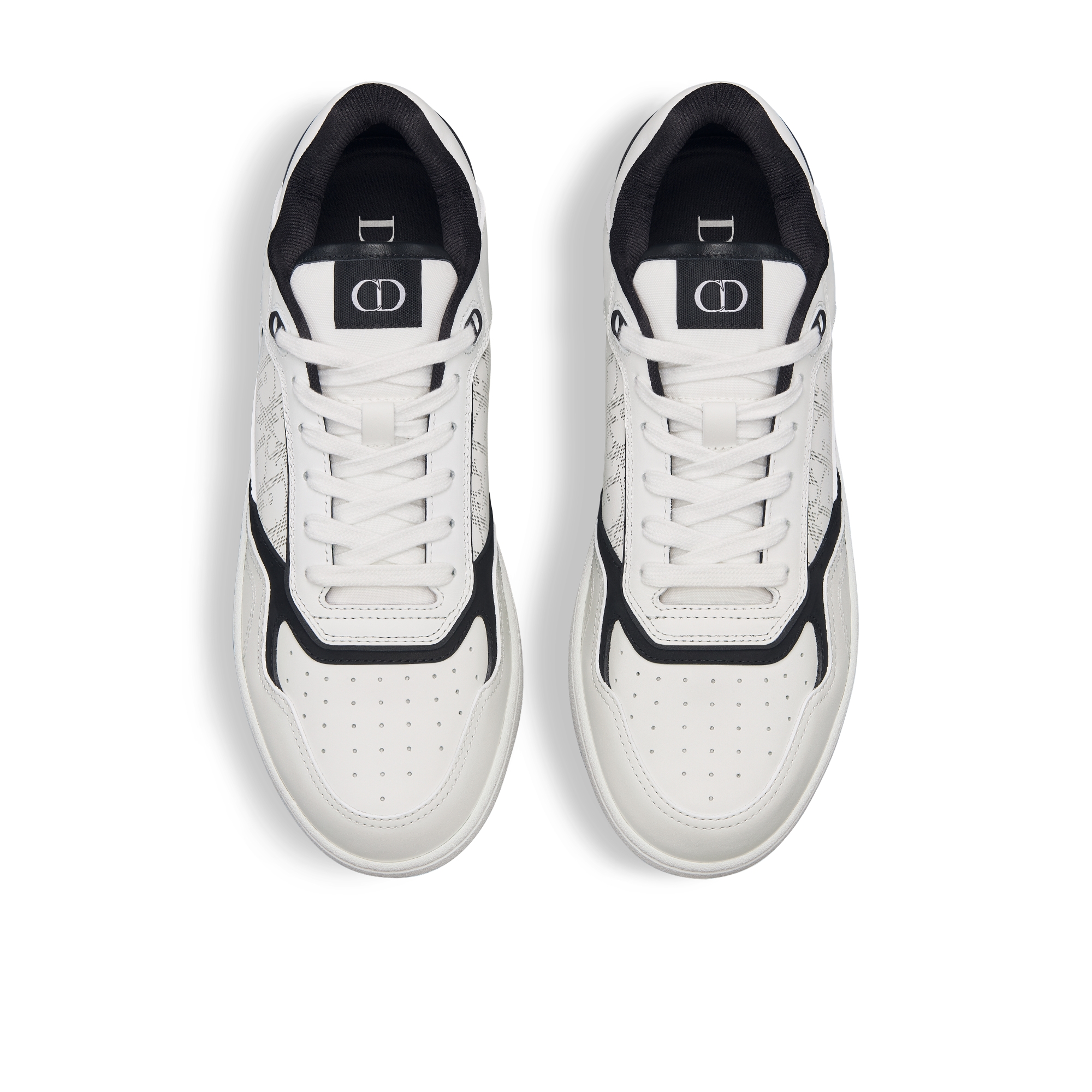 B27 Uptown Low-Top Sneaker White and Black Smooth Calfskin with White Dior Oblique Galaxy Leather E06