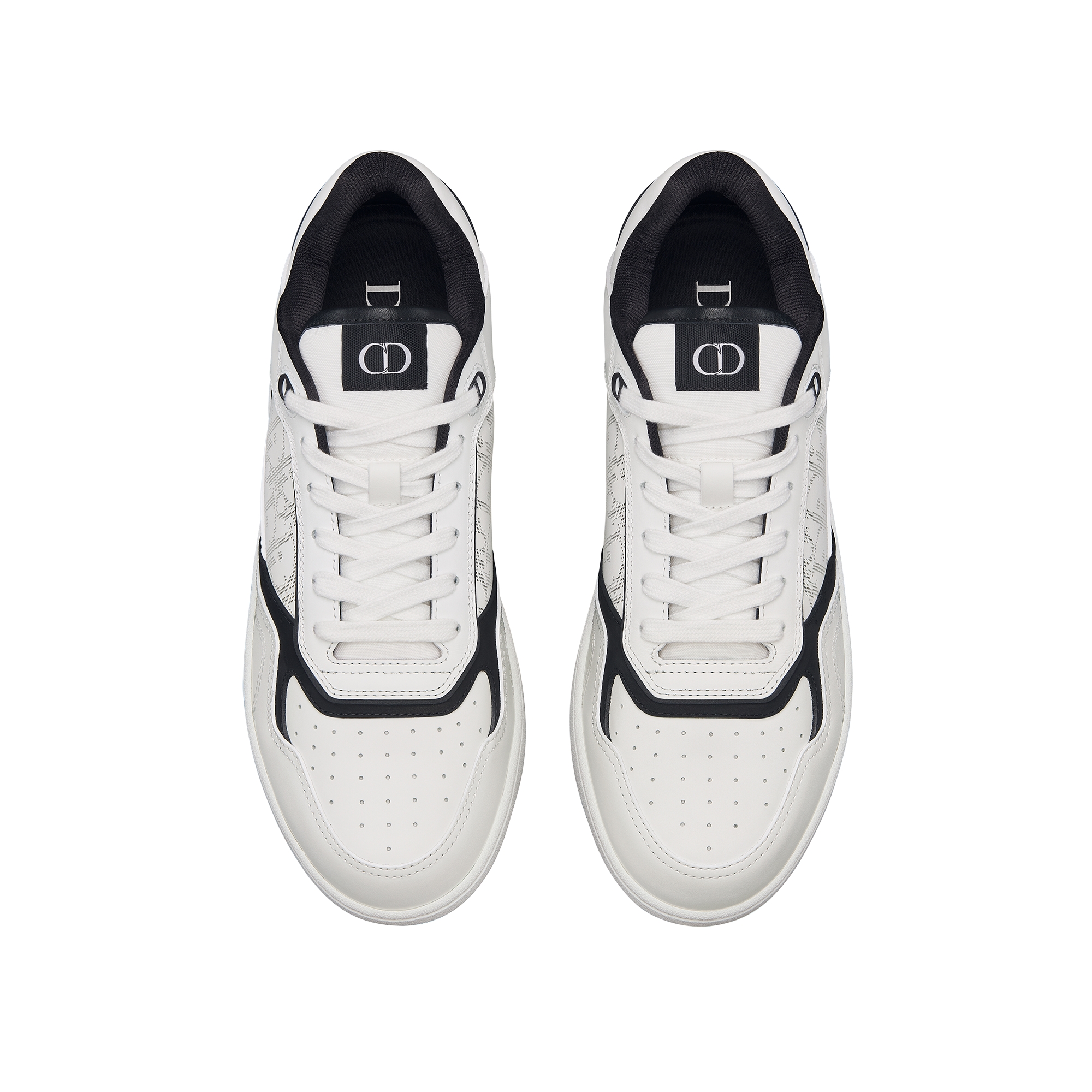B27 Uptown Low-Top Sneaker White and Black Smooth Calfskin with White Dior Oblique Galaxy Leather E06