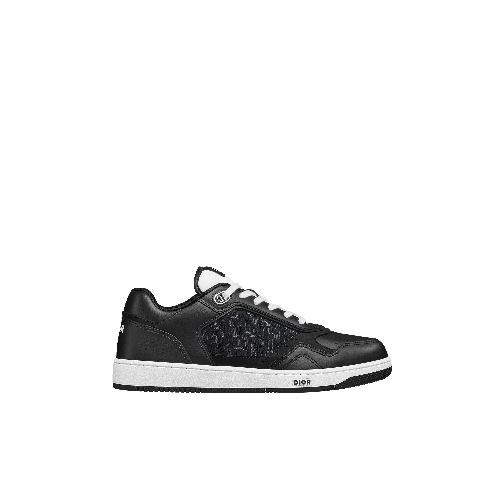 B27 Uptown Low-Top Sneaker Black Smooth Calfskin with Silver-Tone Metallic Black Dior Oblique Jacquard E02