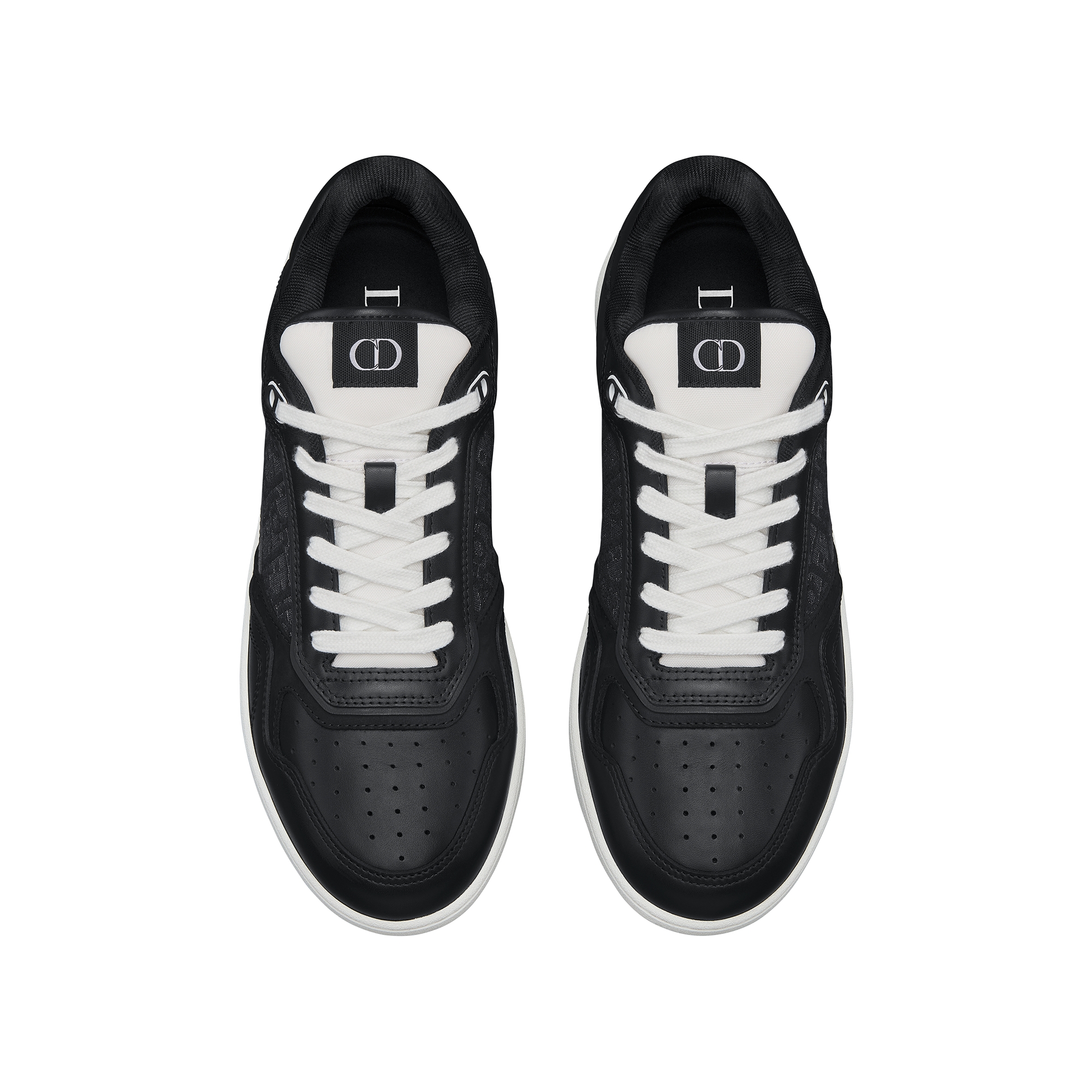 B27 Uptown Low-Top Sneaker Black Smooth Calfskin with Silver-Tone Metallic Black Dior Oblique Jacquard E06