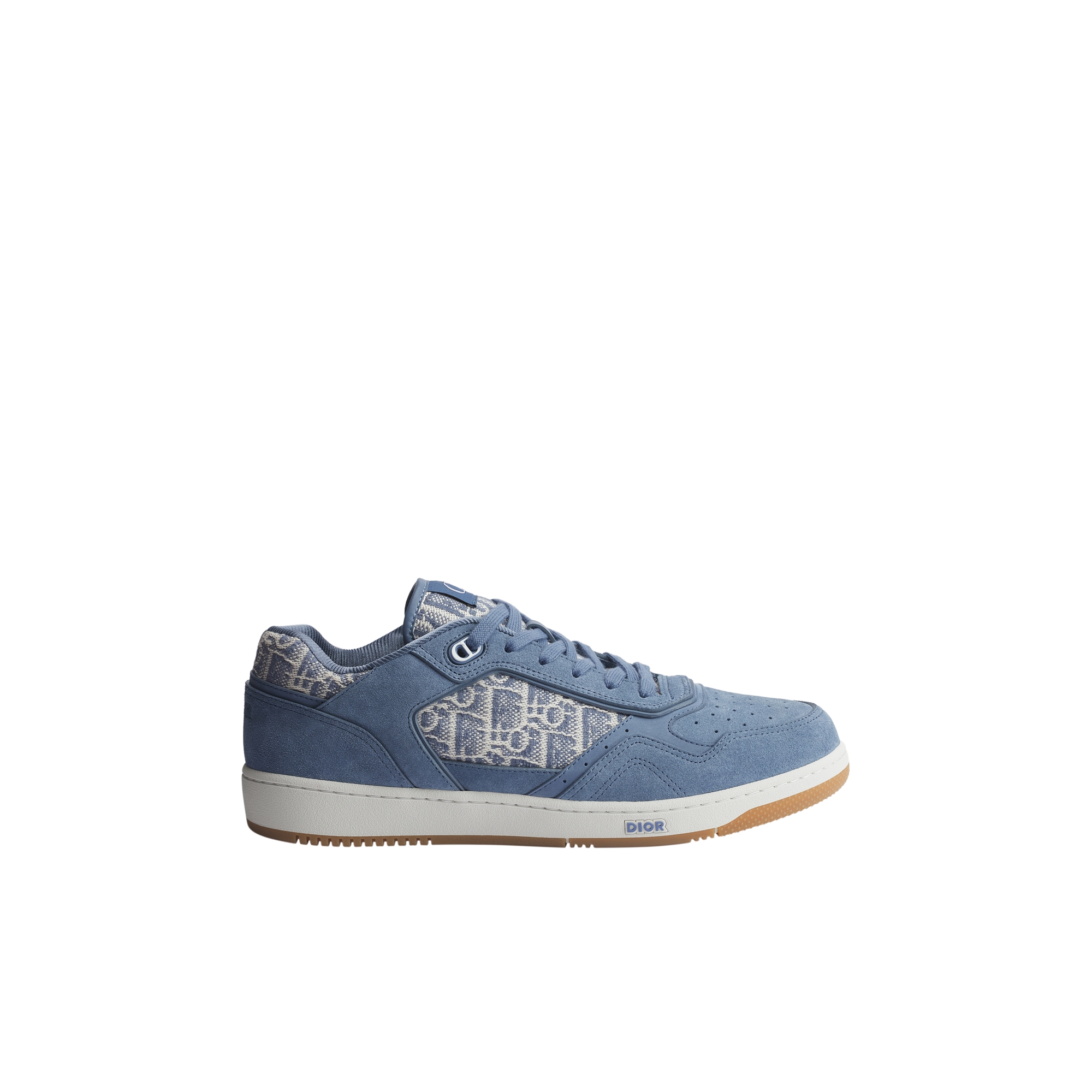 B27 Uptown Low-Top Sneaker Light Blue Suede Calfskin and Light Blue Dior Oblique Jacquard E02