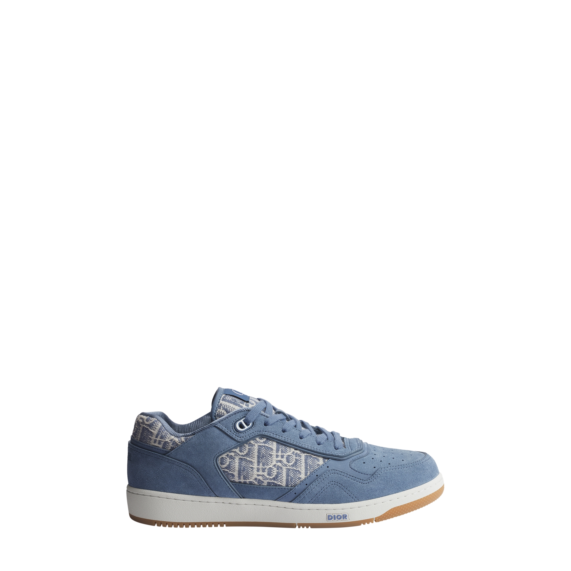 B27 Uptown Low-Top Sneaker Light Blue Suede Calfskin and Light Blue Dior Oblique Jacquard E02