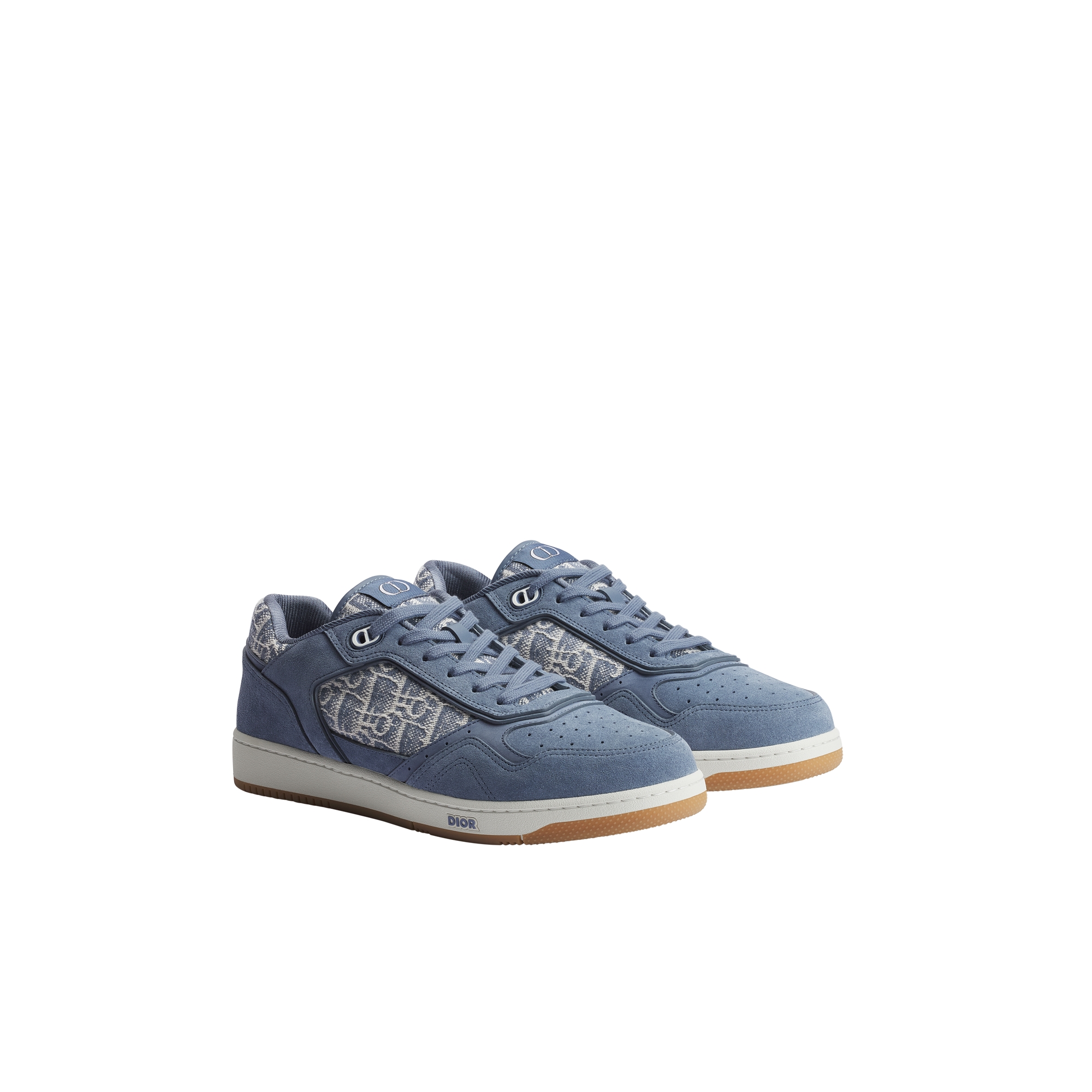 B27 Uptown Low-Top Sneaker Light Blue Suede Calfskin and Light Blue Dior Oblique Jacquard E03
