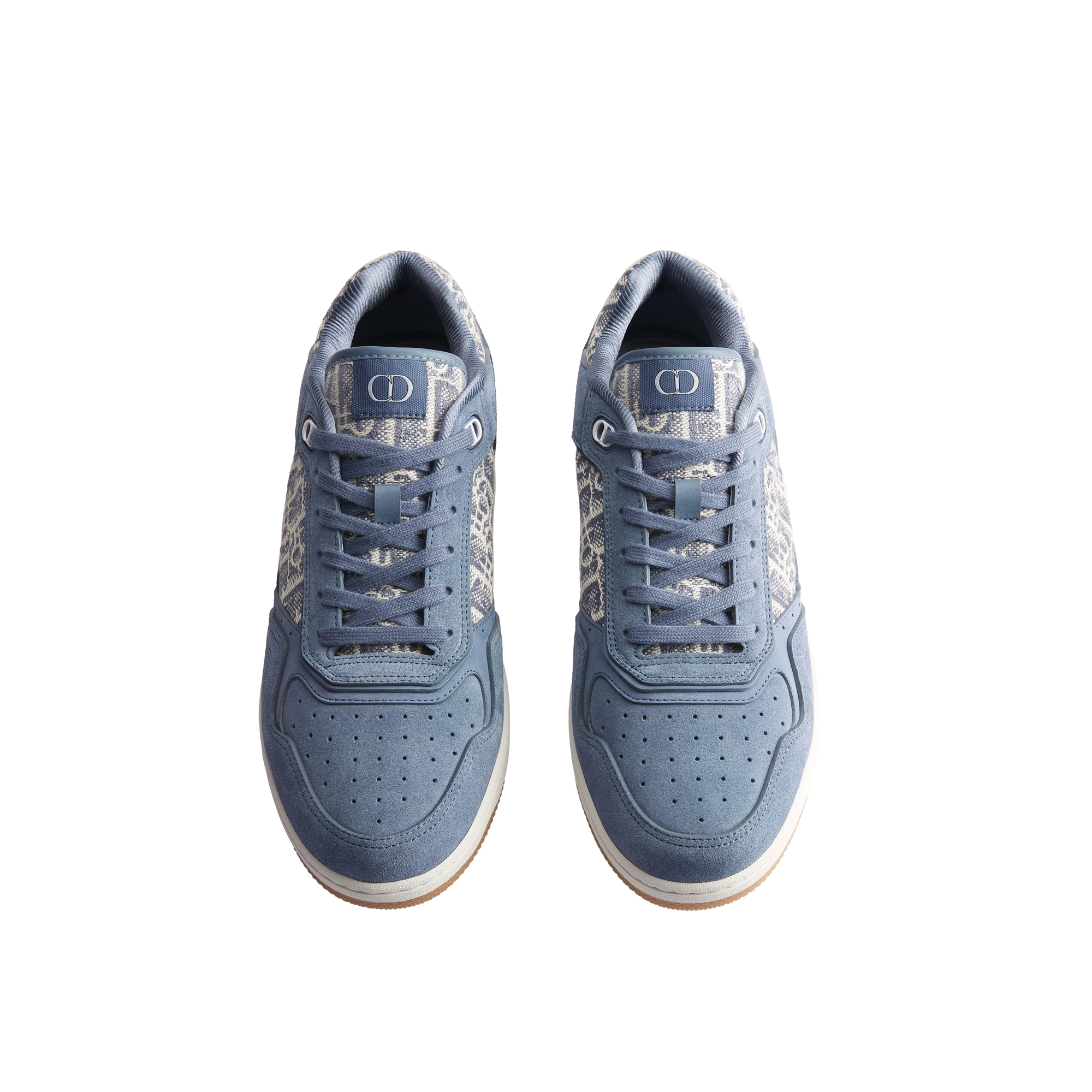 B27 Uptown Low-Top Sneaker Light Blue Suede Calfskin and Light Blue Dior Oblique Jacquard E06