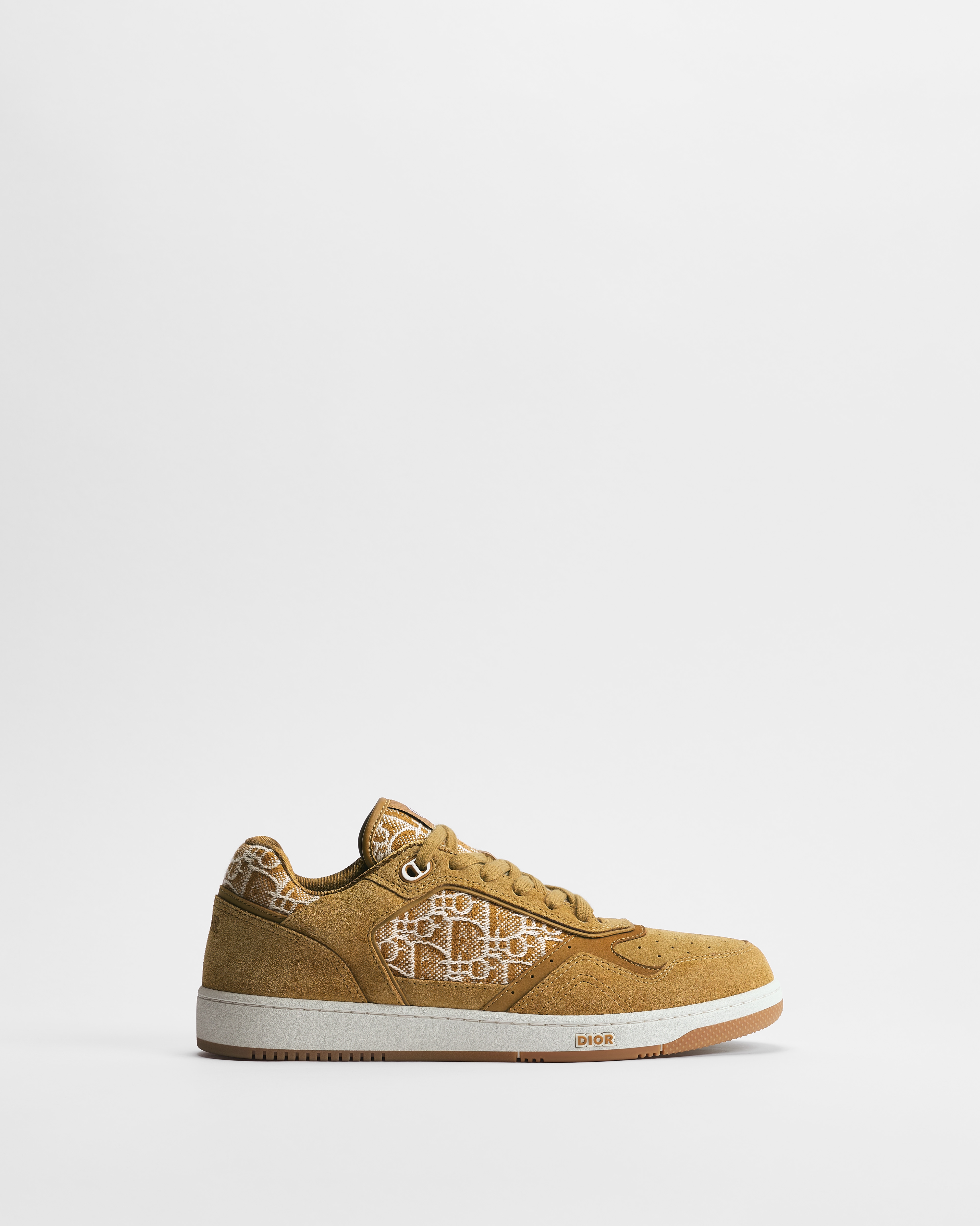 B27 Uptown Low-Top Sneaker Cognac Brown Suede Calfskin and Cognac Brown Dior Oblique Jacquard E02