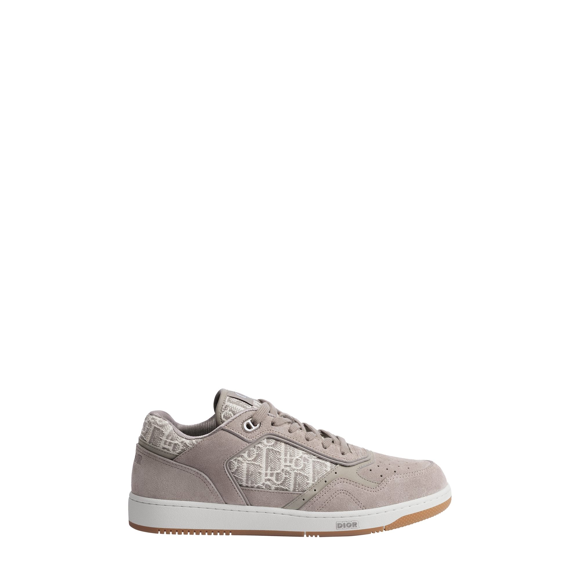 B27 Uptown Low-Top Sneaker Gray Suede Calfskin and Gray Dior Oblique Jacquard E02