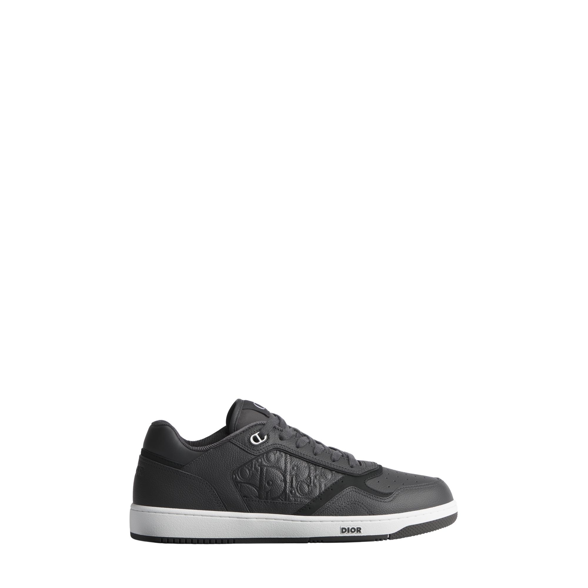 B27 Uptown Low-Top Sneaker Deep Gray Grained Calfskin and Deep Gray Dior Gravity Grained Leather E02