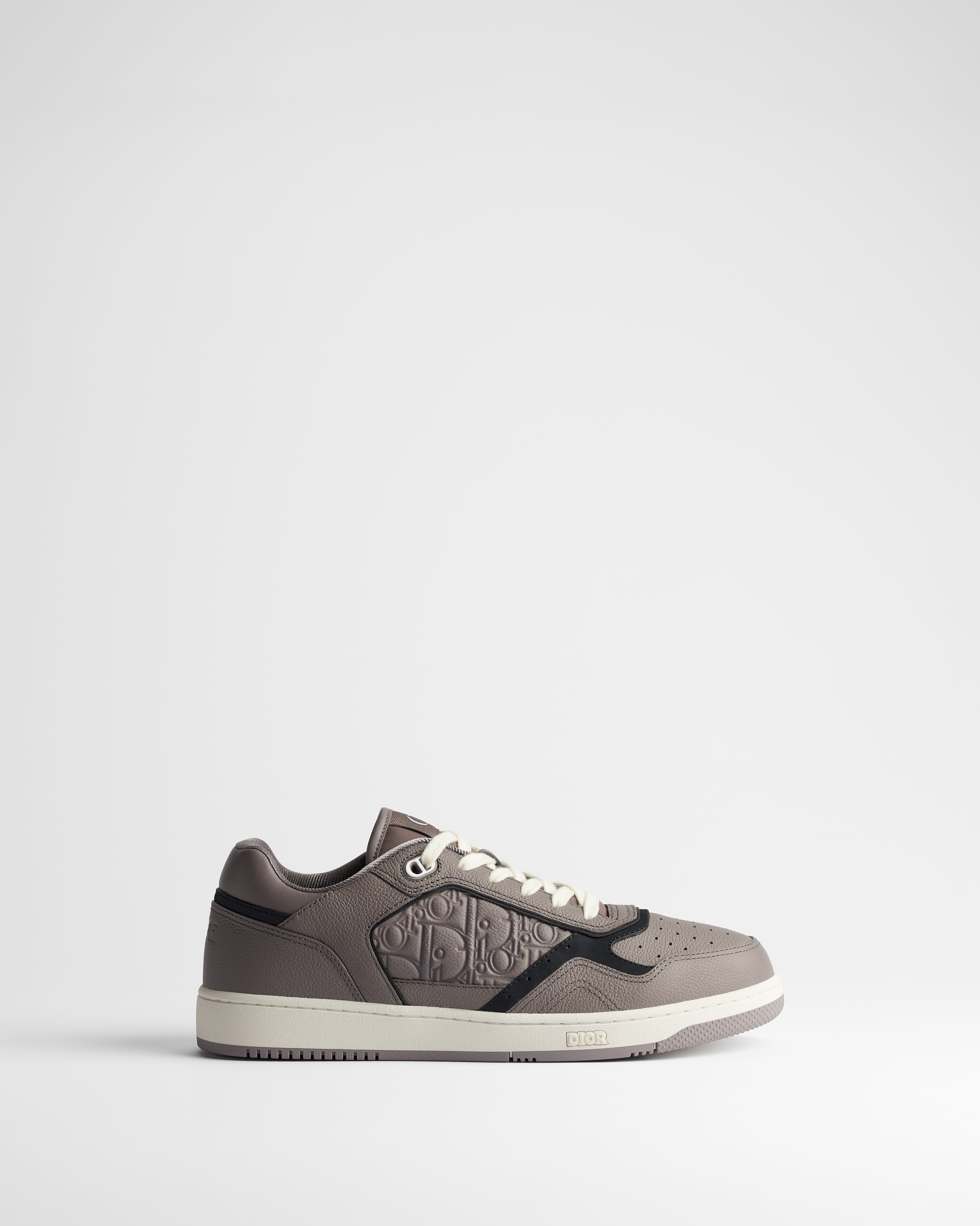 Sneaker B27 Uptown basse Cuir de veau grainé gris et cuir Dior Gravity gris E02