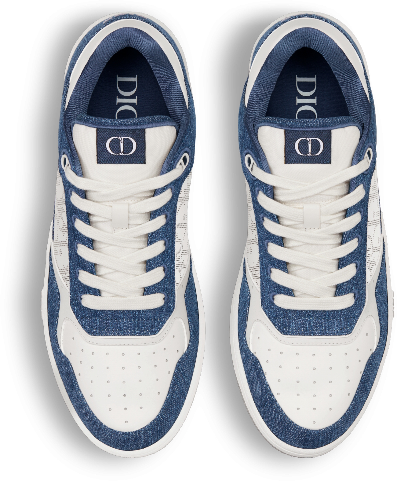 B27 Low-Top Sneaker White Smooth Calfskin, Blue Denim and White Dior ...