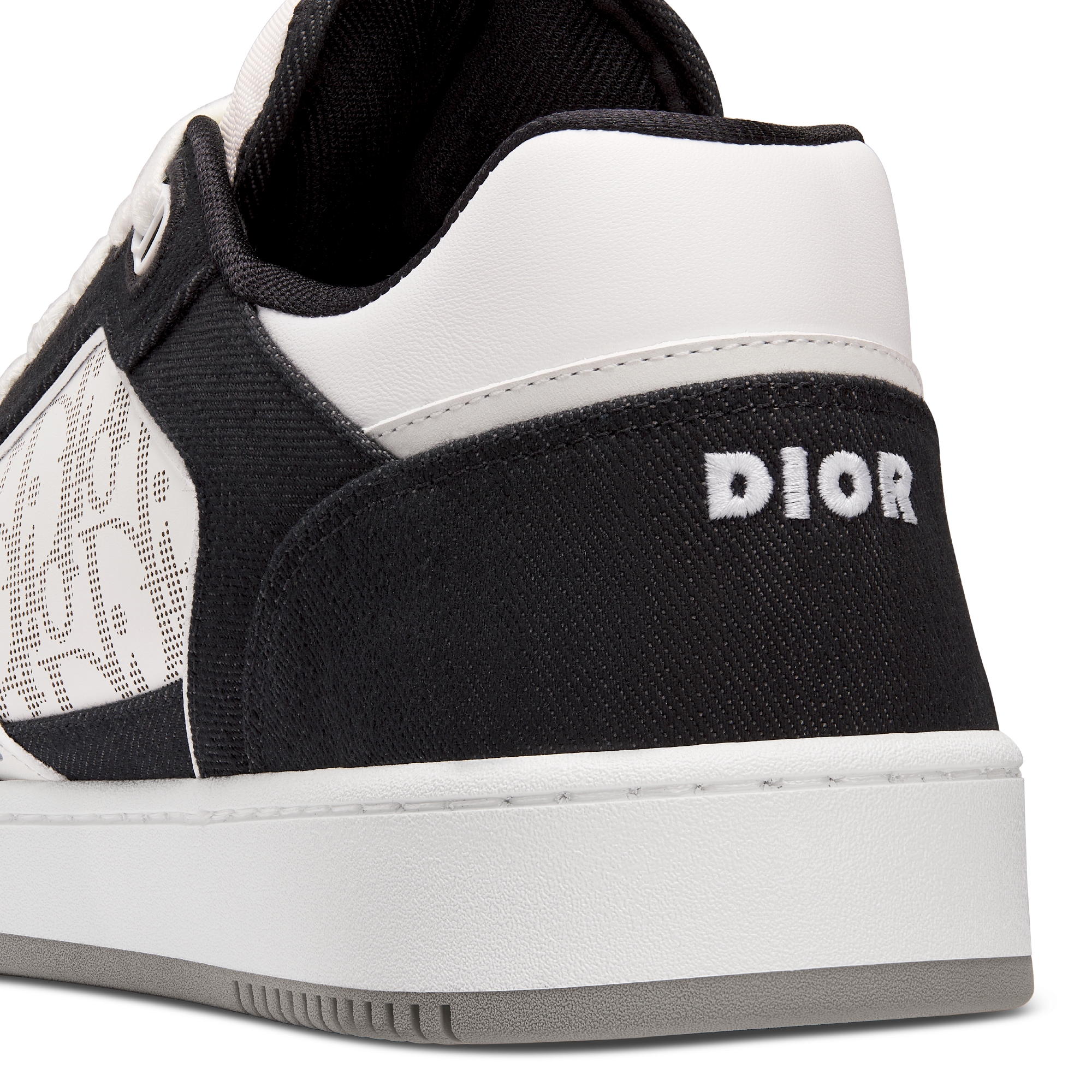 B27 Uptown Low-Top Sneaker White Smooth Calfskin, Black Denim and White Dior Oblique Galaxy Leather E09