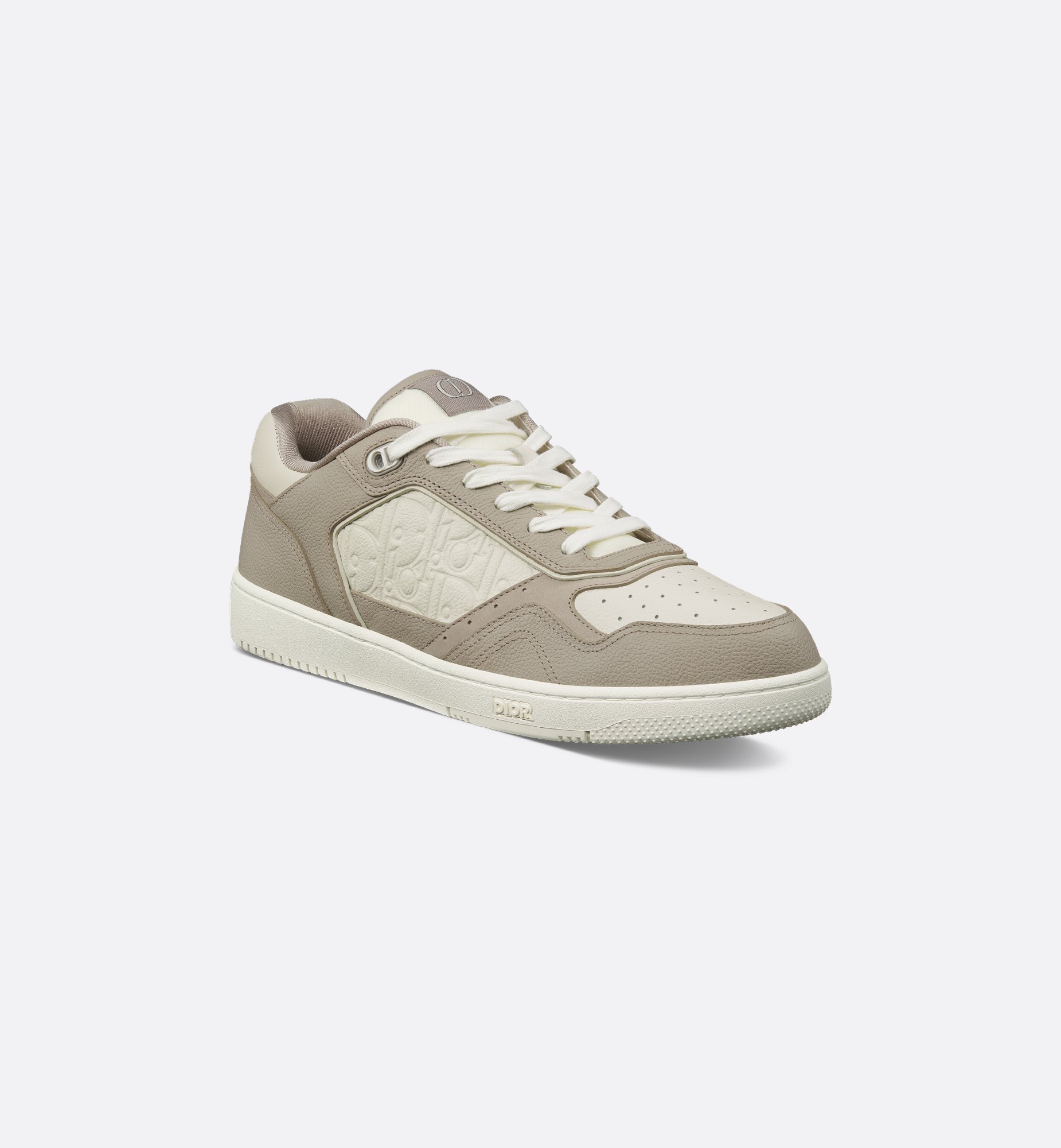 B27 Uptown Low-Top Sneaker Beige and White Grained Calfskin B27 Uptown Low-Top Sneaker Beige and White Grained Calfskin