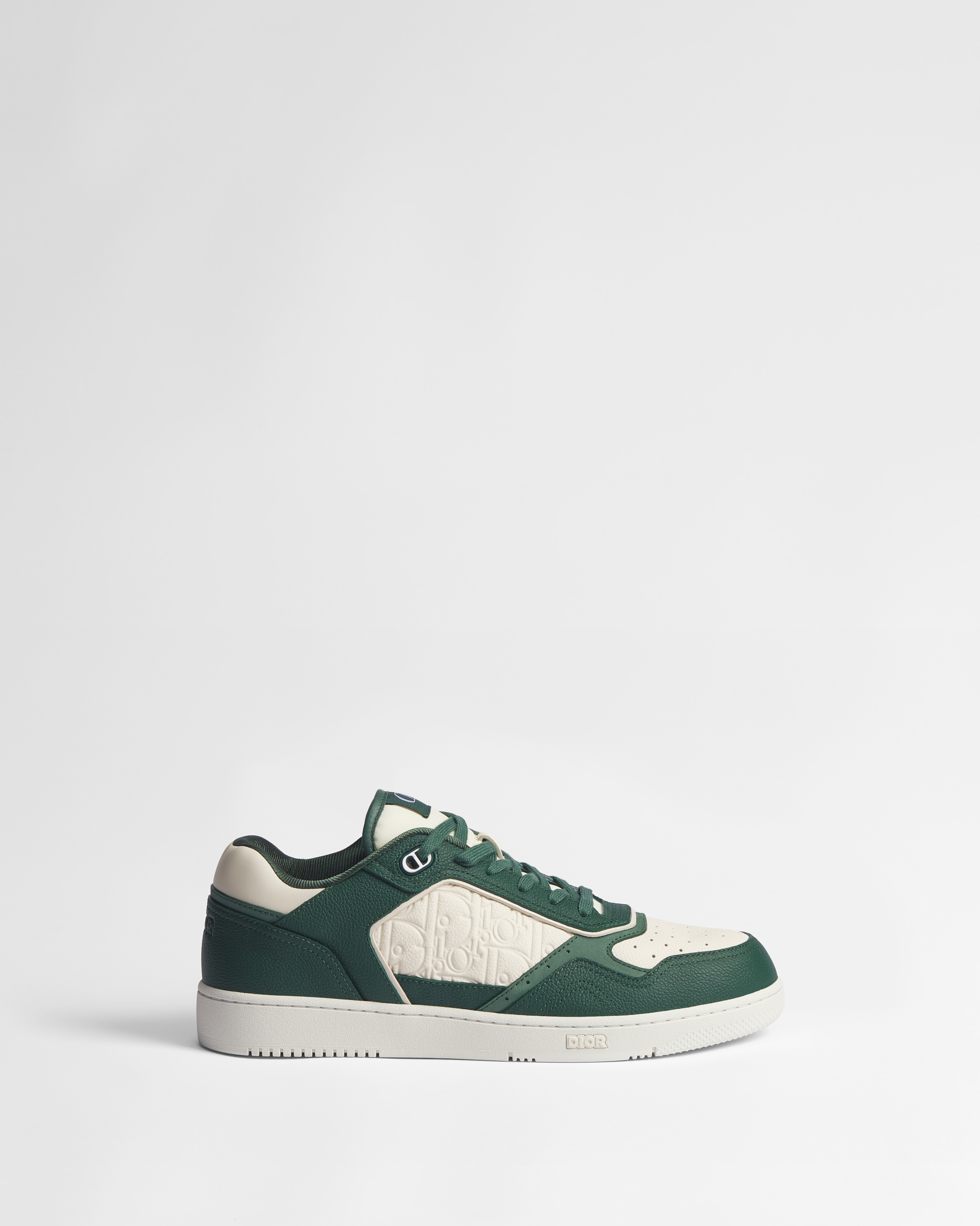 B27 Uptown Low-Top Sneaker Deep Green and Cream Grained Calfskin with Cream Dior Gravity Leather E02