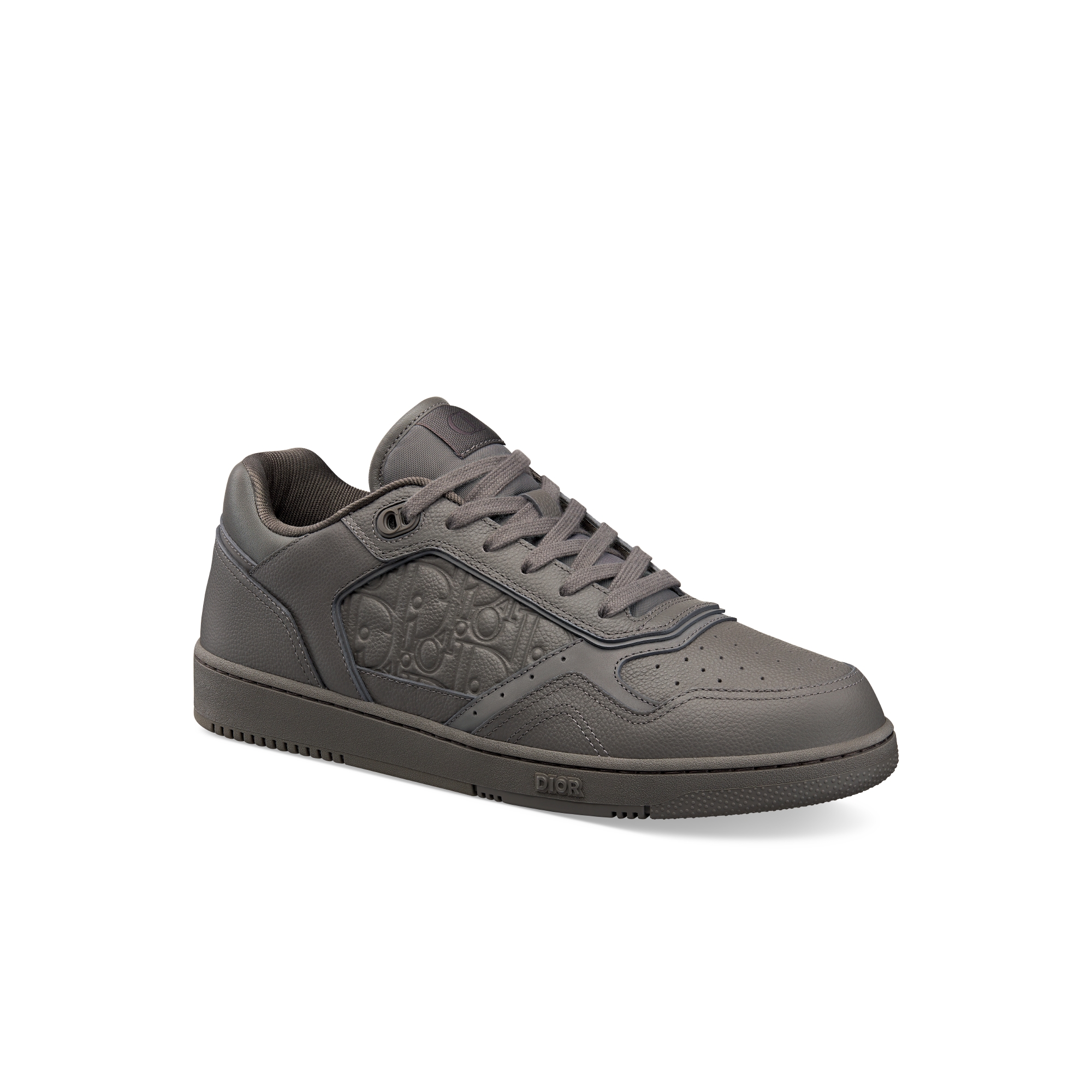 Sneaker B27 Uptown basse Cuir de veau grainé gris et cuir Dior Gravity gris E03