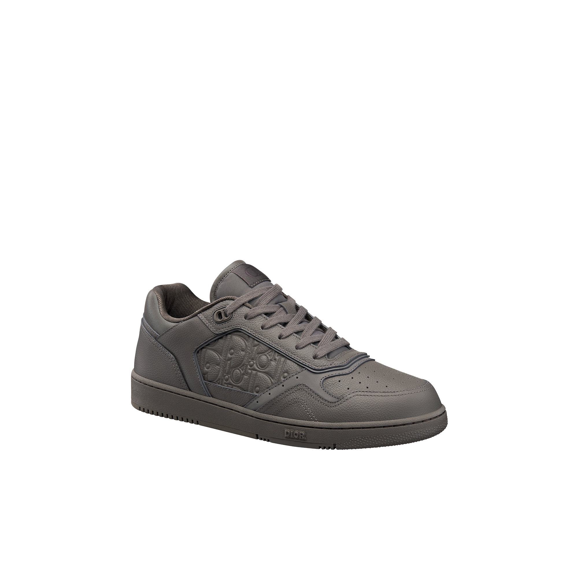 B27 Uptown Low-Top Sneaker Gray Grained Calfskin and Gray Dior Gravity Leather E03