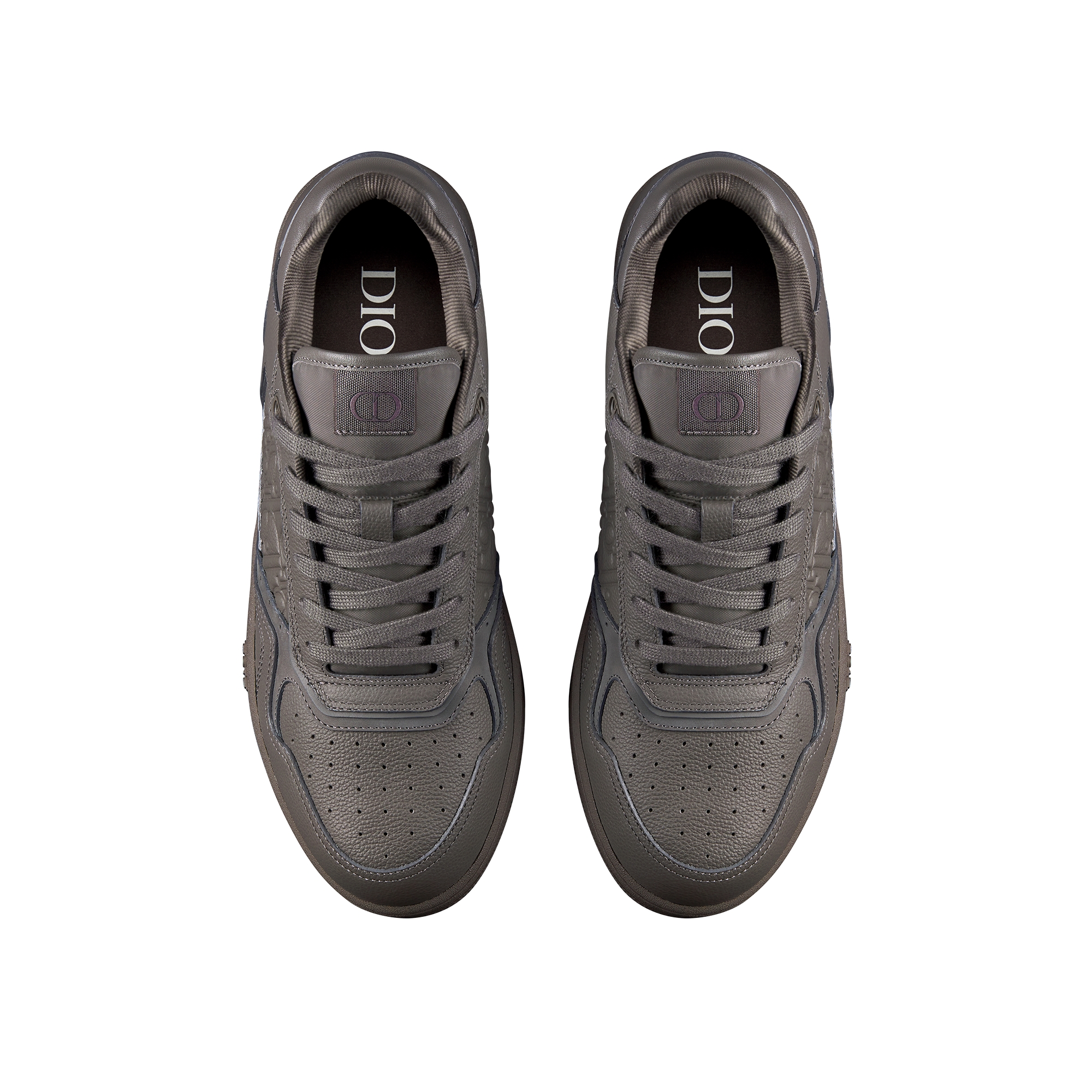 B27 Uptown Low-Top Sneaker Gray Grained Calfskin and Gray Dior Gravity Leather E06