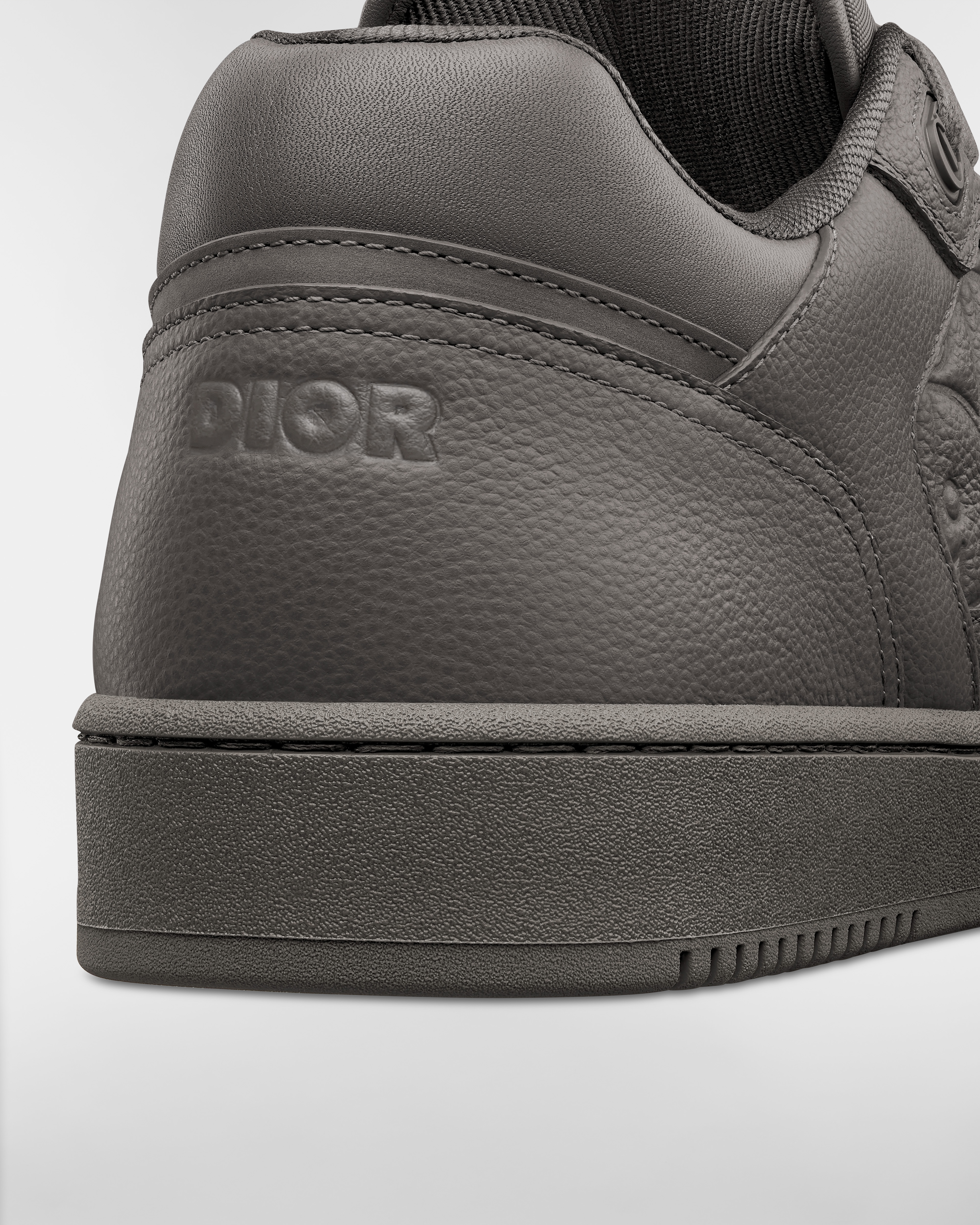 B27 Uptown Low-Top Sneaker Gray Grained Calfskin and Gray Dior Gravity Leather E09