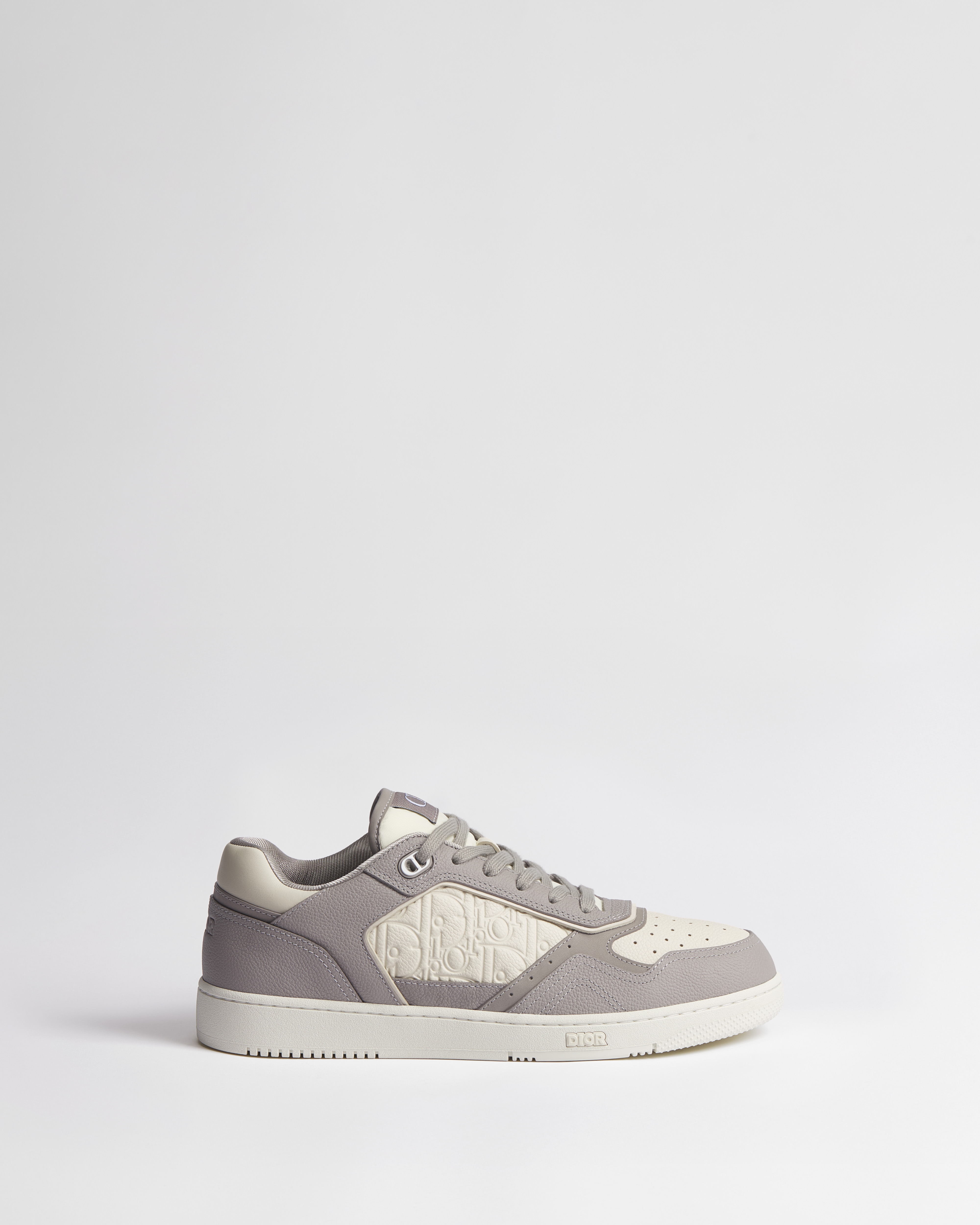 B27 Uptown Low-Top Sneaker Trianon Gray and Cream Grained Calfskin with Cream Dior Gravity Leather E02