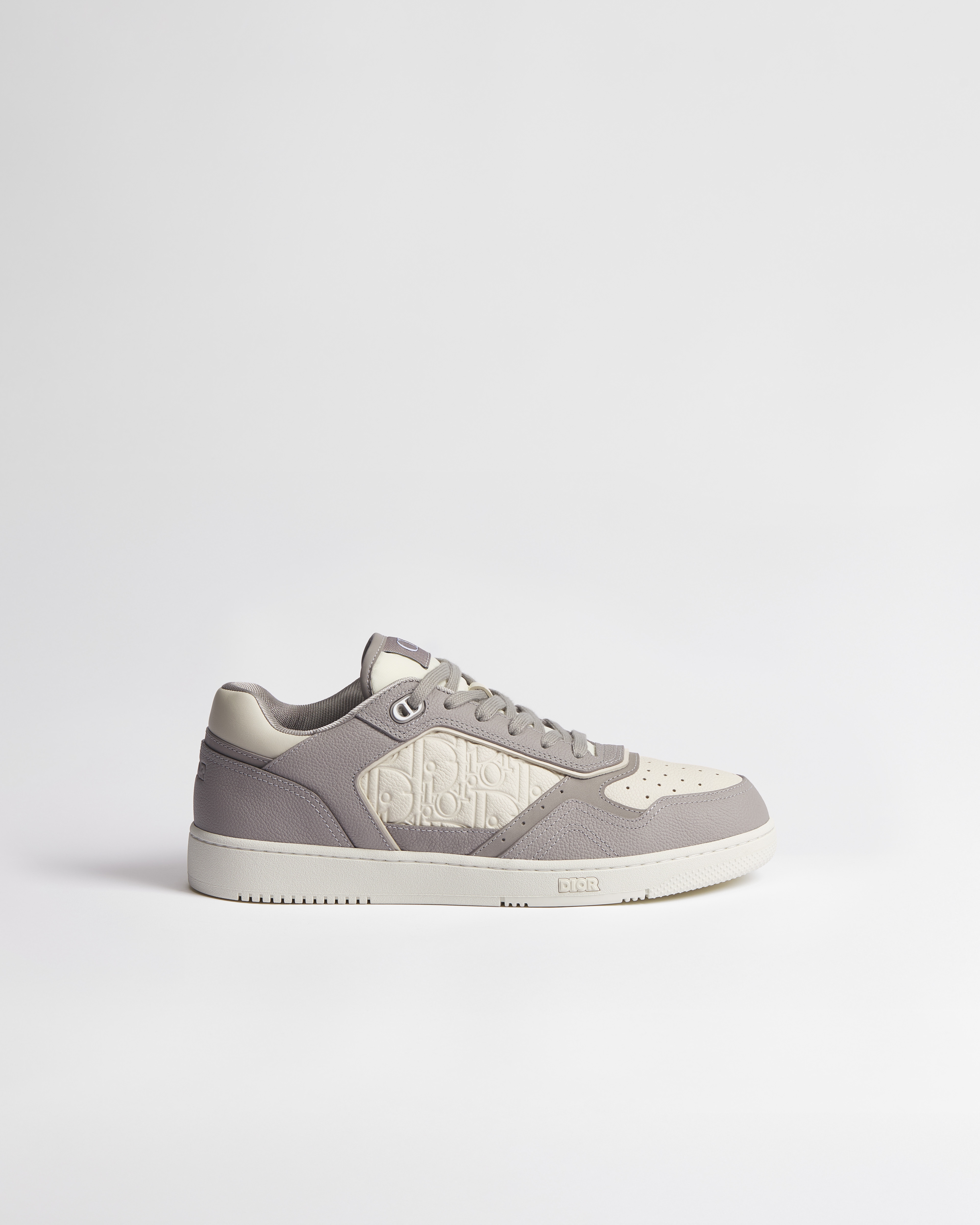B27 Uptown Low-Top Sneaker Trianon Gray and Cream Grained Calfskin with Cream Dior Gravity Leather E02