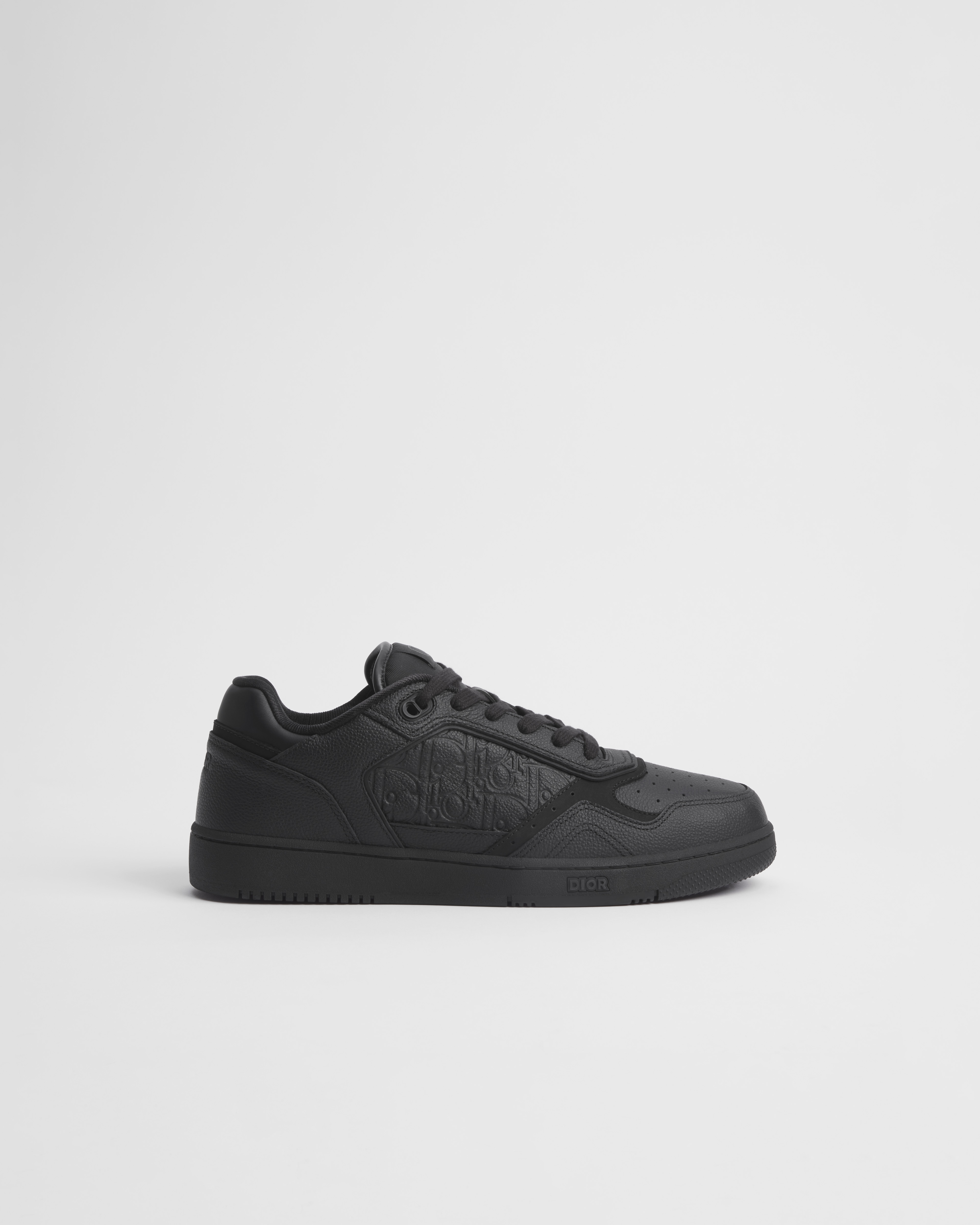 B27 Uptown Low Top Sneaker Genarbtes Kalbsleder in Schwarz und Dior Gravity Leder in Schwarz E02