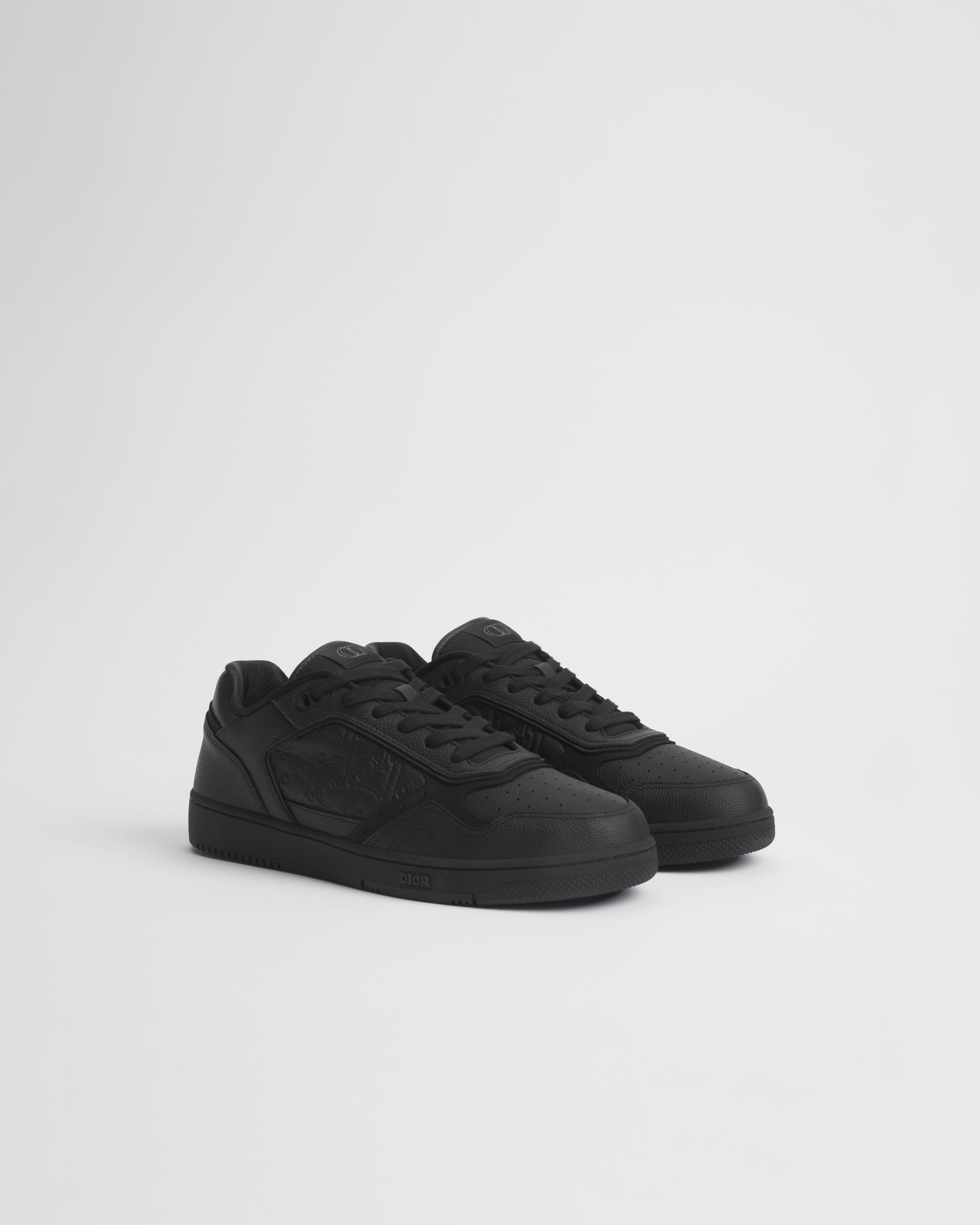 B27 Uptown Low Top Sneaker Genarbtes Kalbsleder in Schwarz und Dior Gravity Leder in Schwarz E03