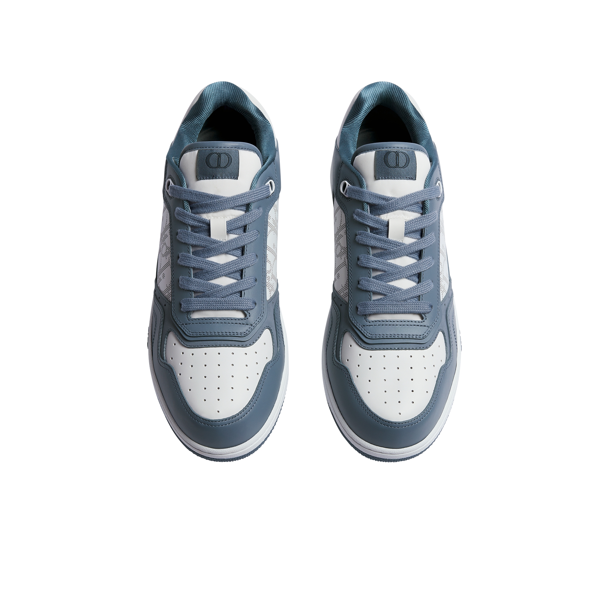 B27 Uptown Low-Top Sneaker Blue and White Smooth Calfskin with White Dior Oblique Galaxy Leather E06