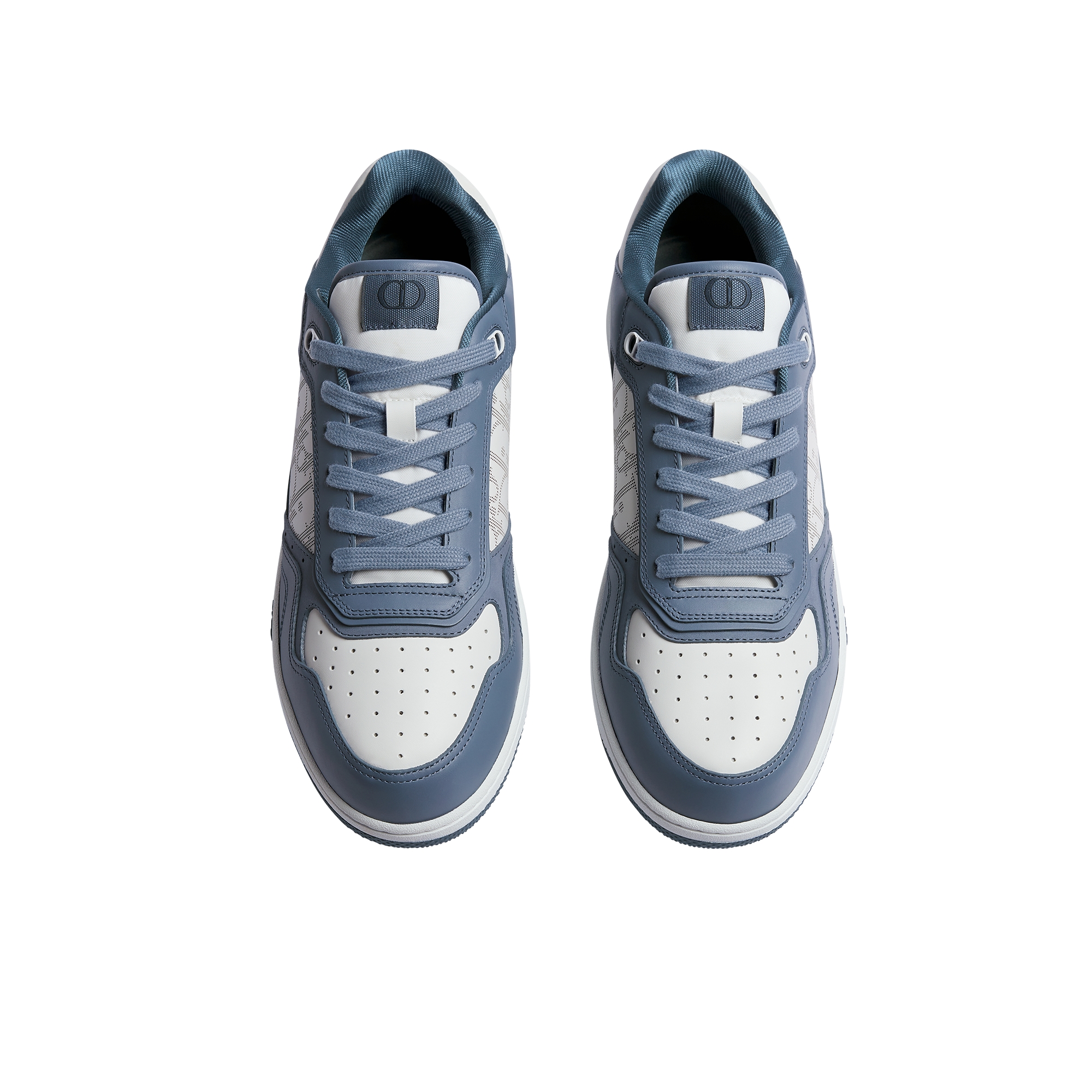 B27 Uptown Low-Top Sneaker Blue and White Smooth Calfskin with White Dior Oblique Galaxy Leather E06