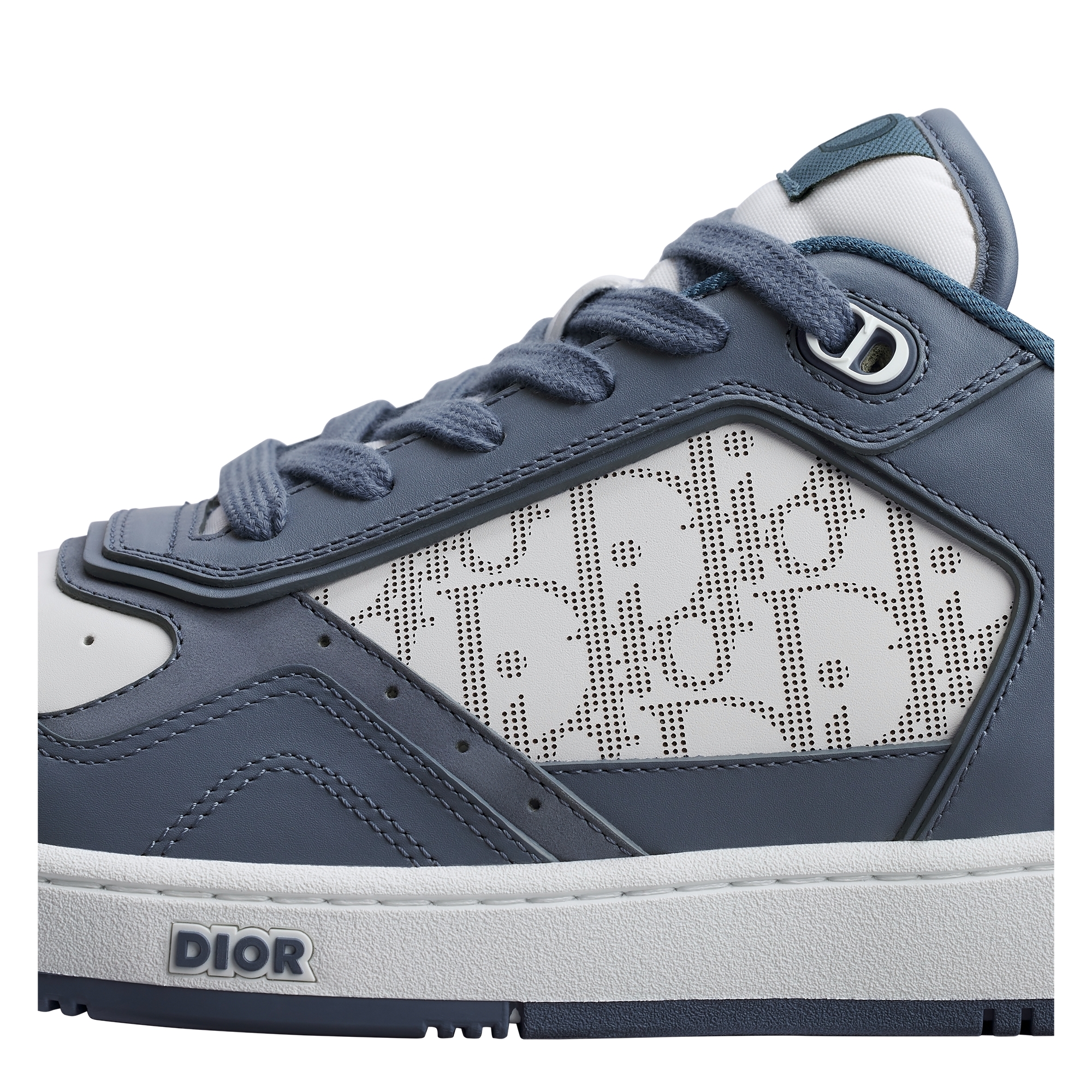 B27 Uptown Low-Top Sneaker Blue and White Smooth Calfskin with White Dior Oblique Galaxy Leather E09