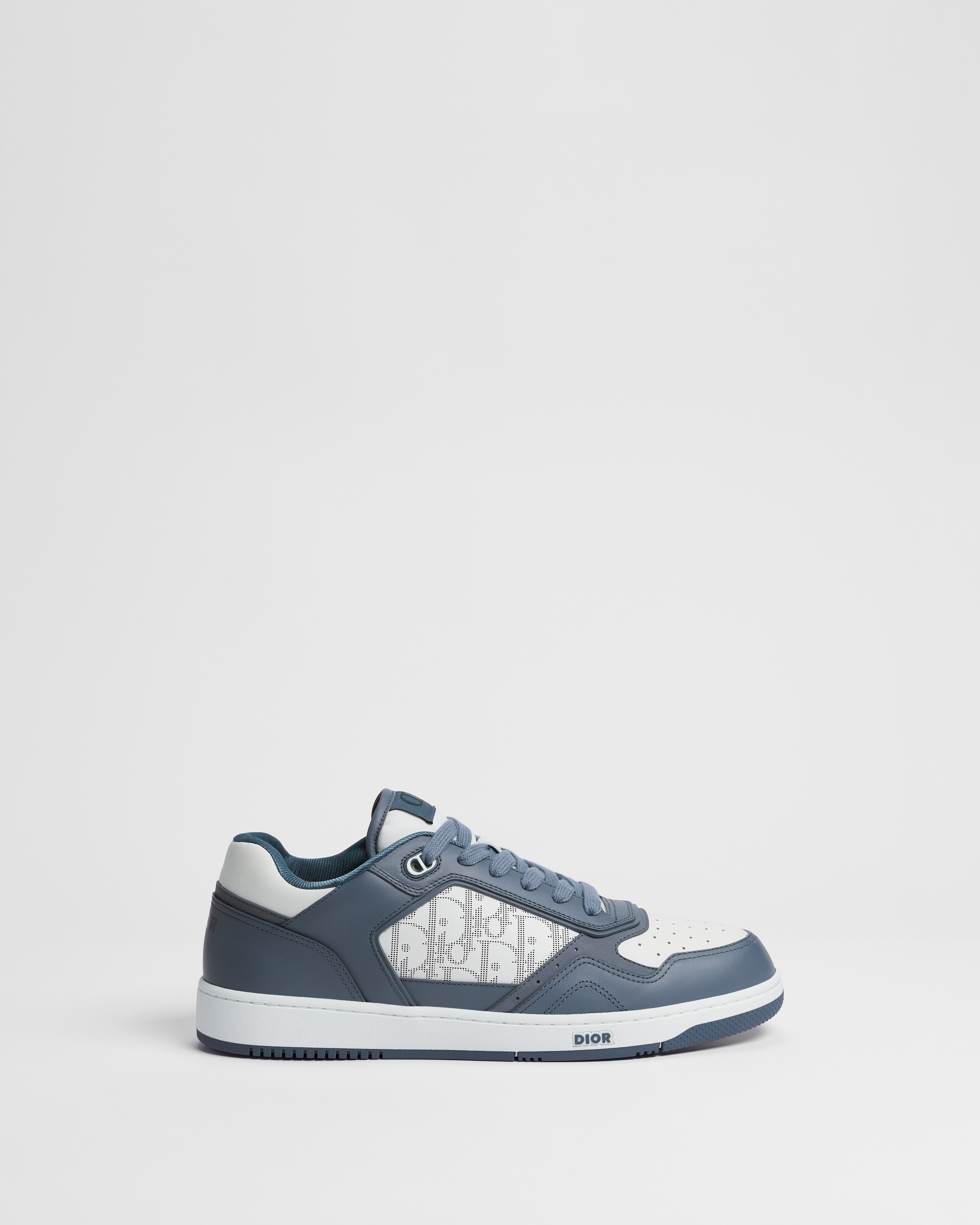 B27 Uptown Low-Top Sneaker Blue and White Smooth Calfskin with White Dior Oblique Galaxy Leather E02