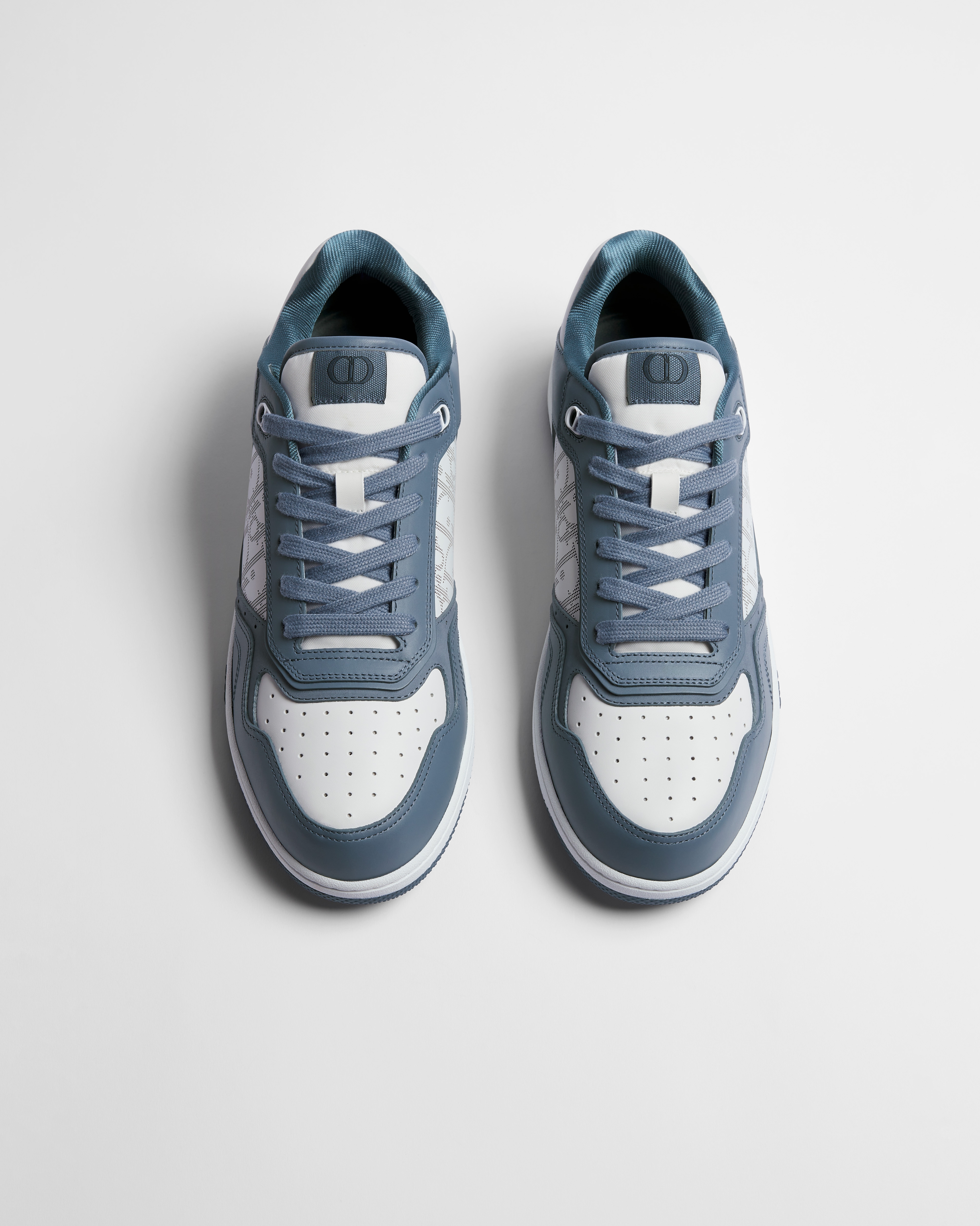 B27 Uptown Low-Top Sneaker Blue and White Smooth Calfskin with White Dior Oblique Galaxy Leather E06