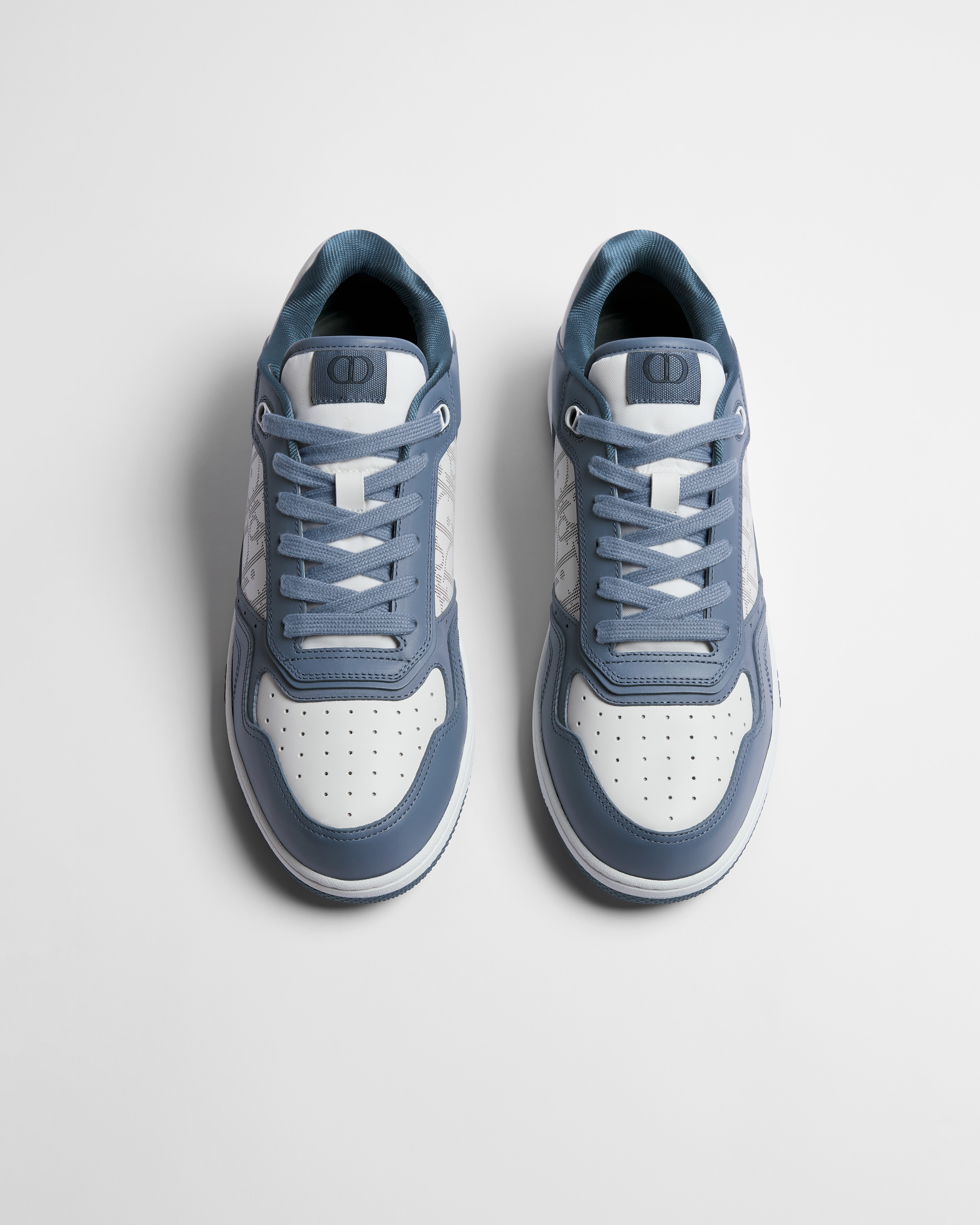 Sneaker bassa B27 Uptown Pelle di vitello liscia blu e bianca con pelle Dior Oblique Galaxy bianca E06