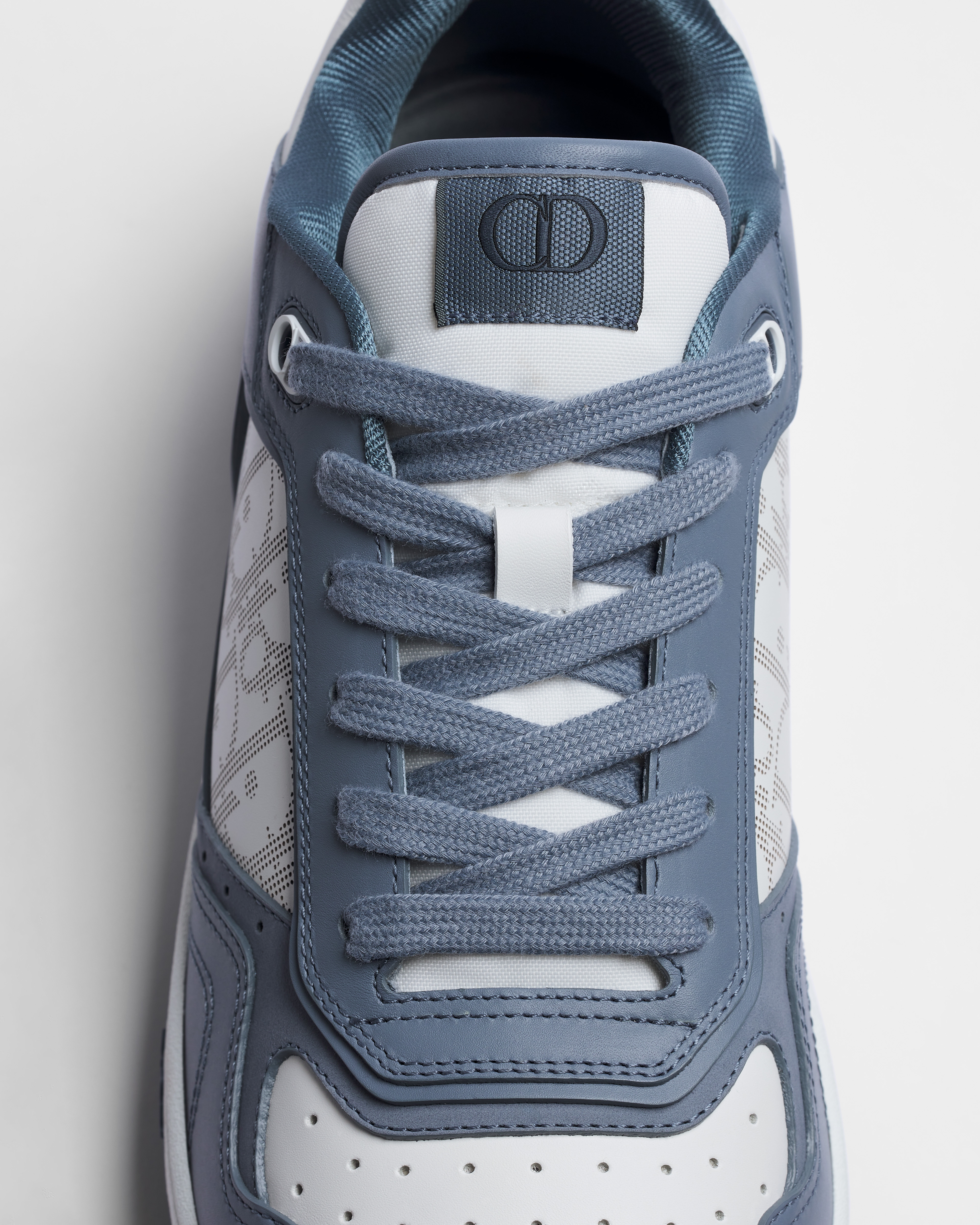 B27 Uptown Low-Top Sneaker Blue and White Smooth Calfskin with White Dior Oblique Galaxy Leather E11