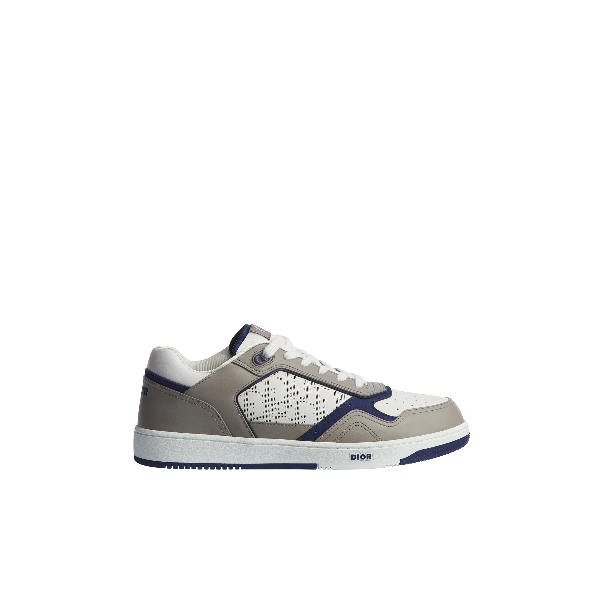  Gray, White and Navy Blue Smooth Calfskin with White Dior Oblique Galaxy Leather