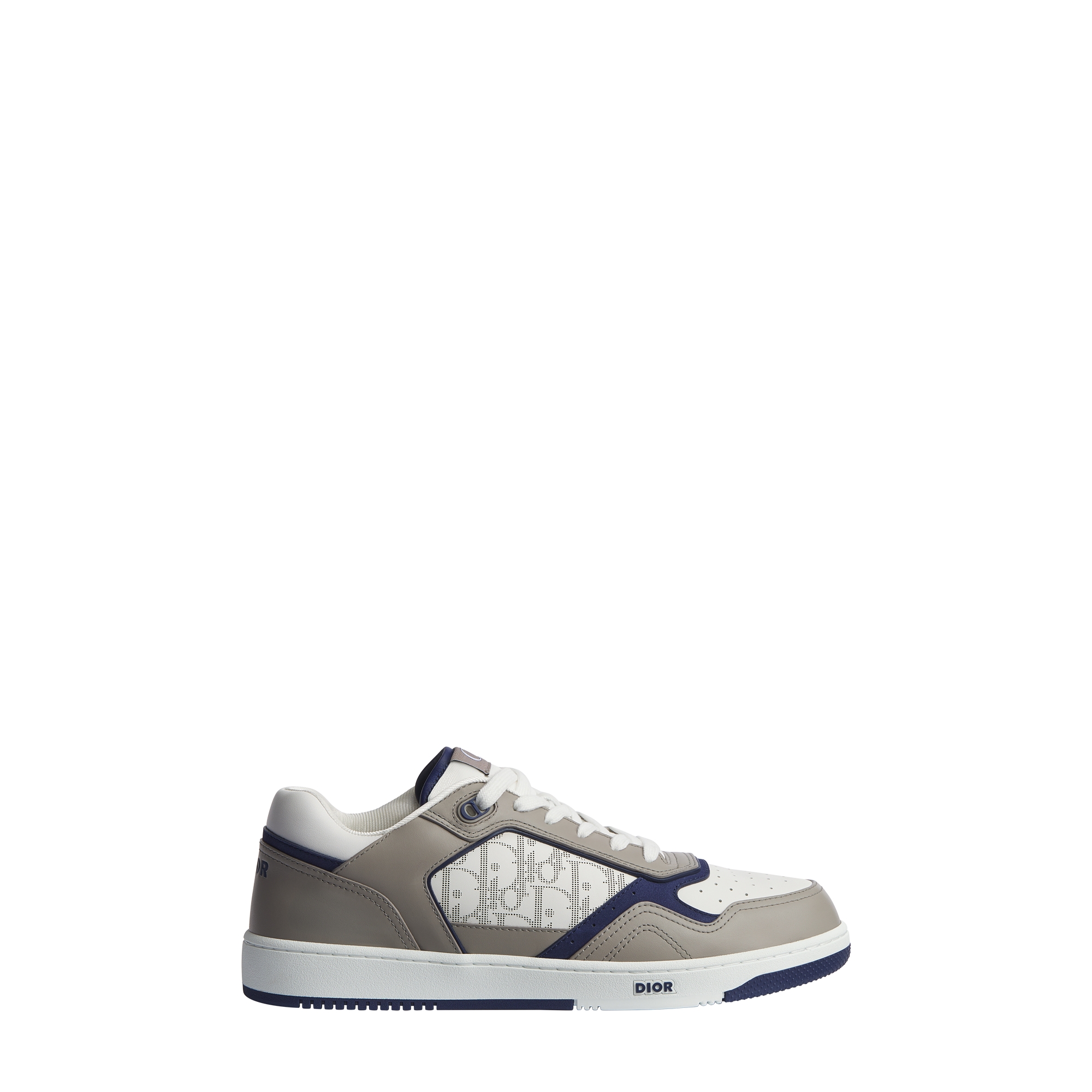  Gray, White and Navy Blue Smooth Calfskin with White Dior Oblique Galaxy Leather