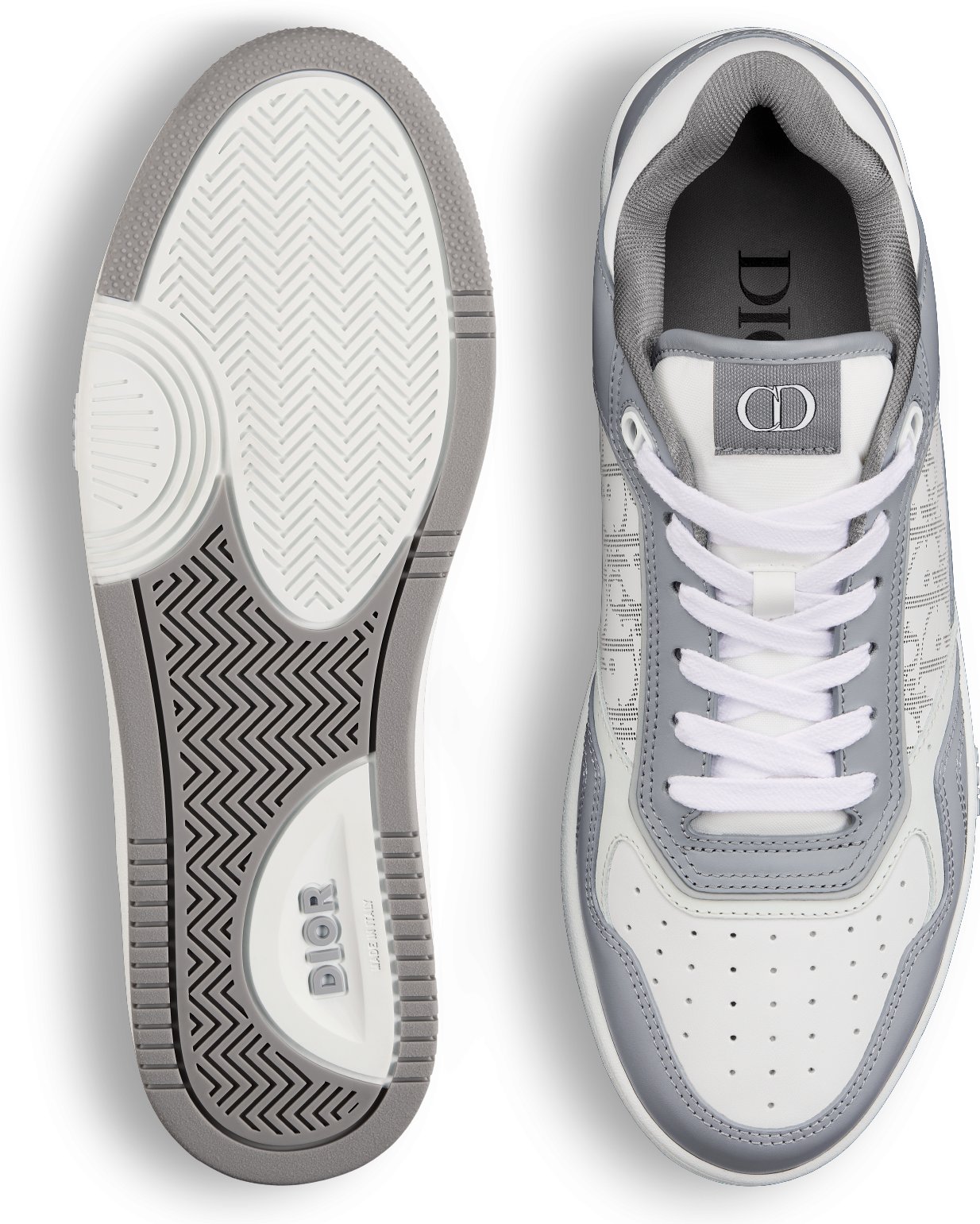 B27 Low-Top Sneaker Dior Gray Smooth Calfskin and White Dior Oblique Galaxy  Leather | DIOR