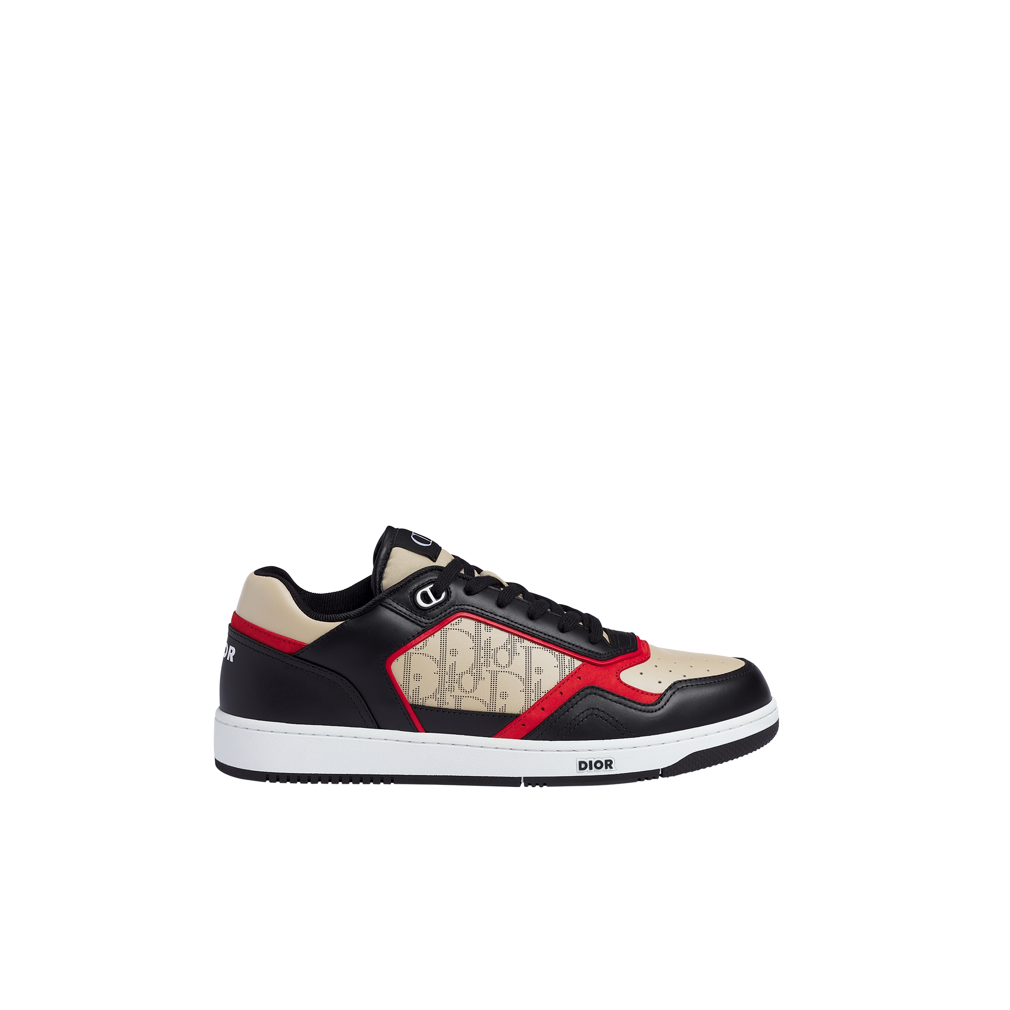  Black, Cream and Red Smooth Calfskin with Cream Dior Oblique Galaxy Leather