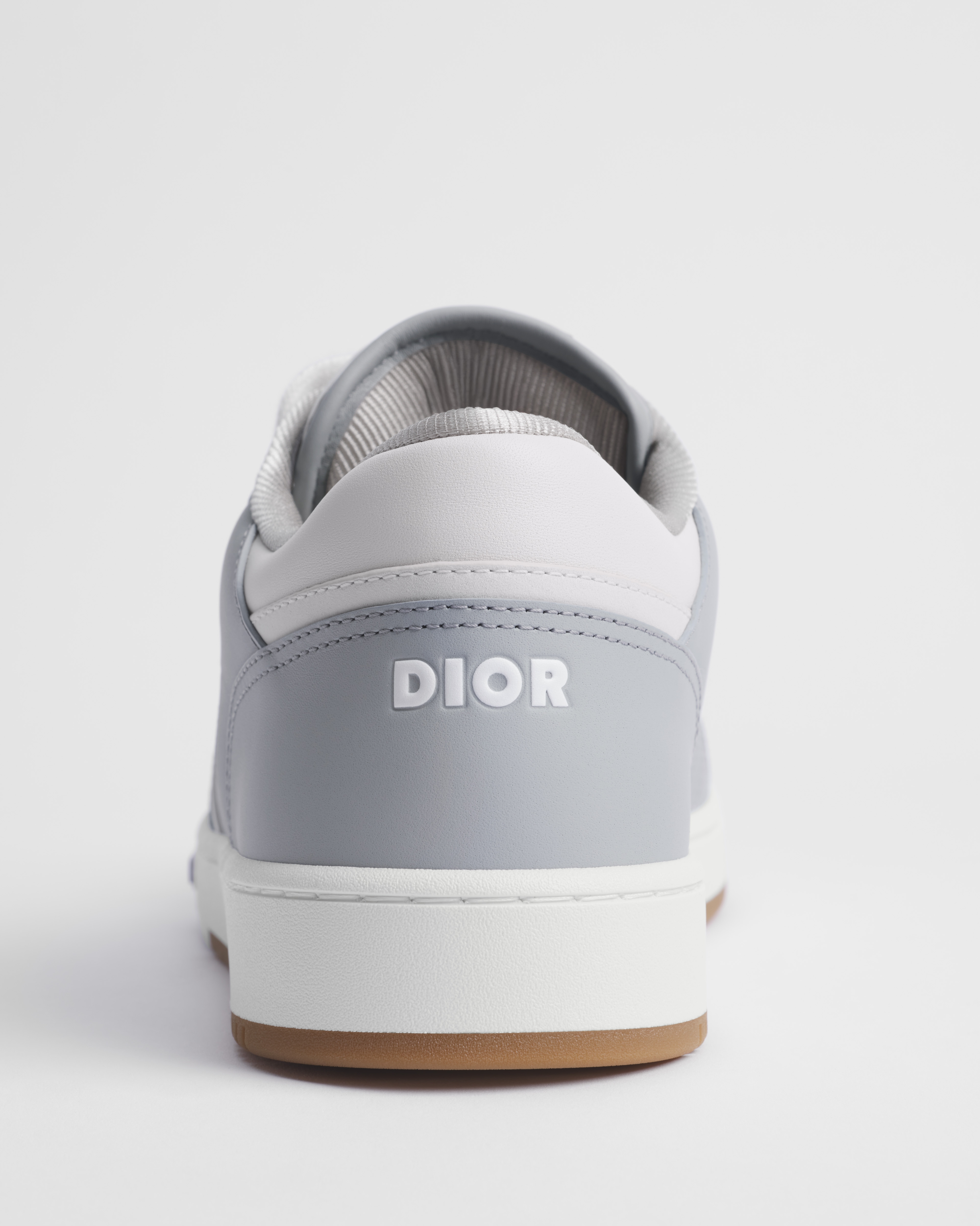 B27 Uptown Low-Top Sneaker Gray and White Smooth Calfskin with Beige and Black Dior Oblique Jacquard E08